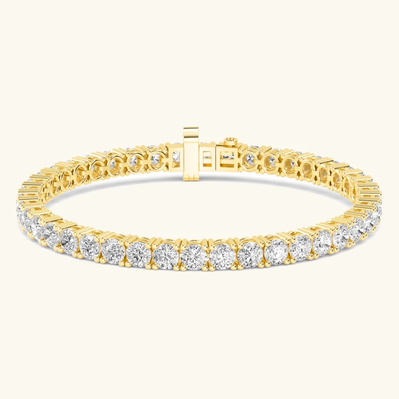 Thread, Tennis Bracelet in Yellow Gold, round