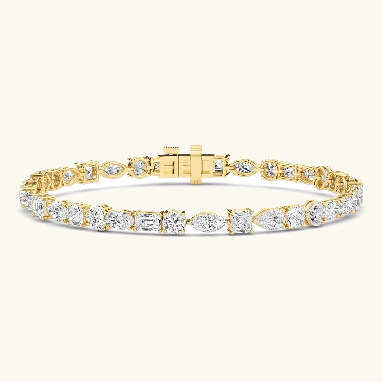Parade Mixed Shapes, Mixed-Shape Tennis Bracelet in Yellow Gold, mixed