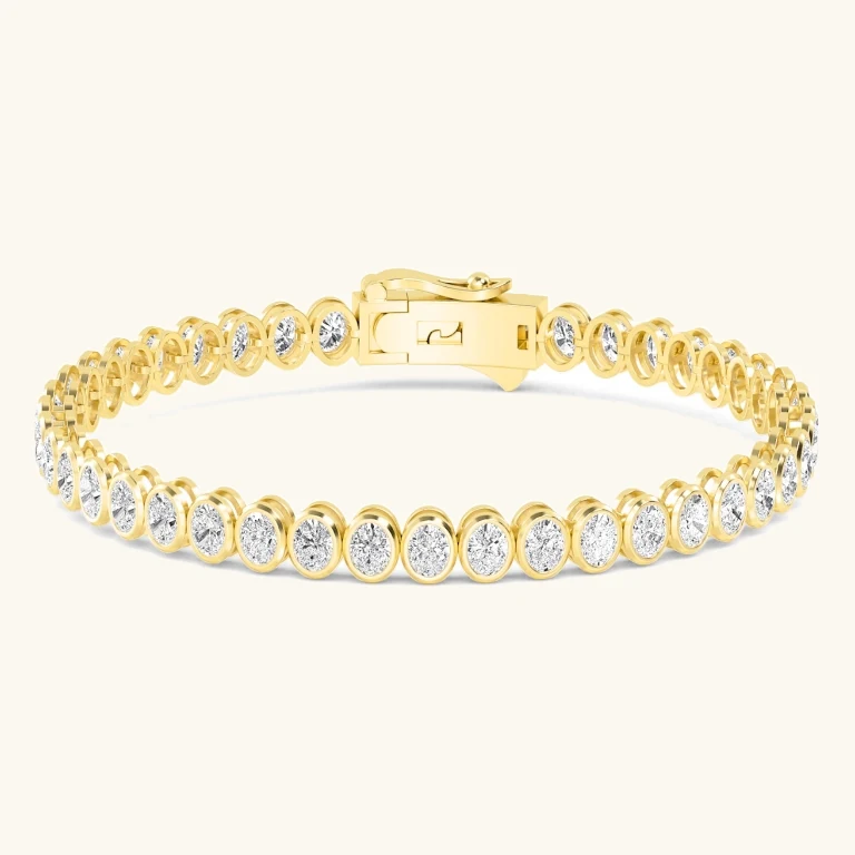 Ovation Oval, Oval North-South Bezel Bracelet in Yellow Gold, oval