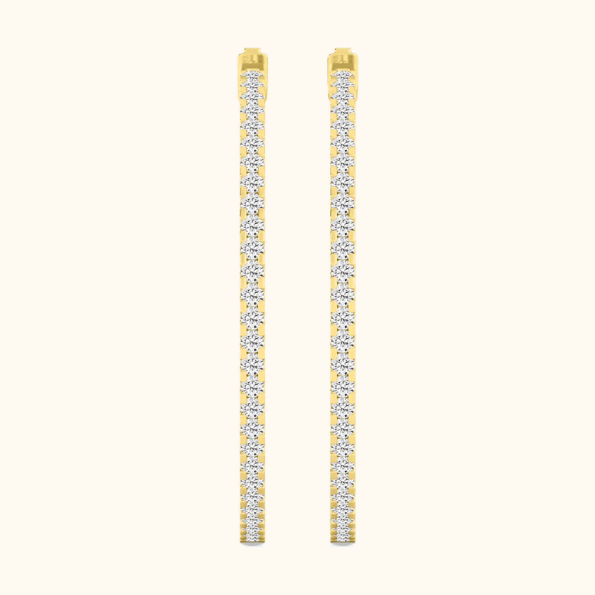 Feather, Lightweight Hoops in Yellow Gold, round