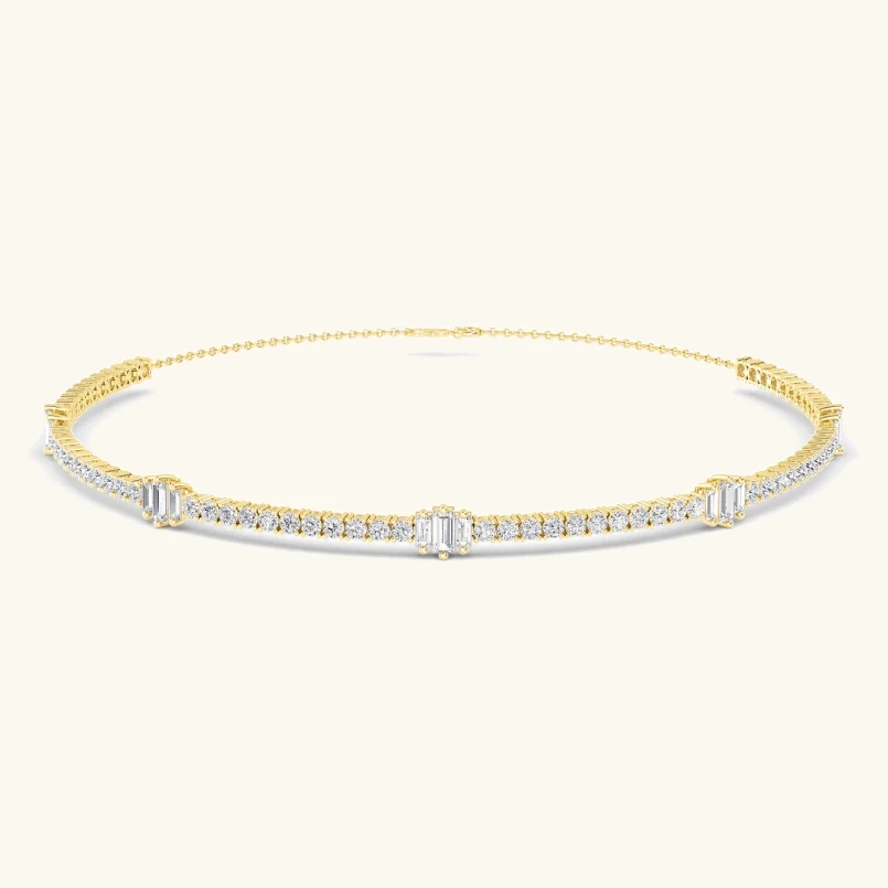 Pulse Mixed Shapes, Station Choker in Yellow Gold, mixed