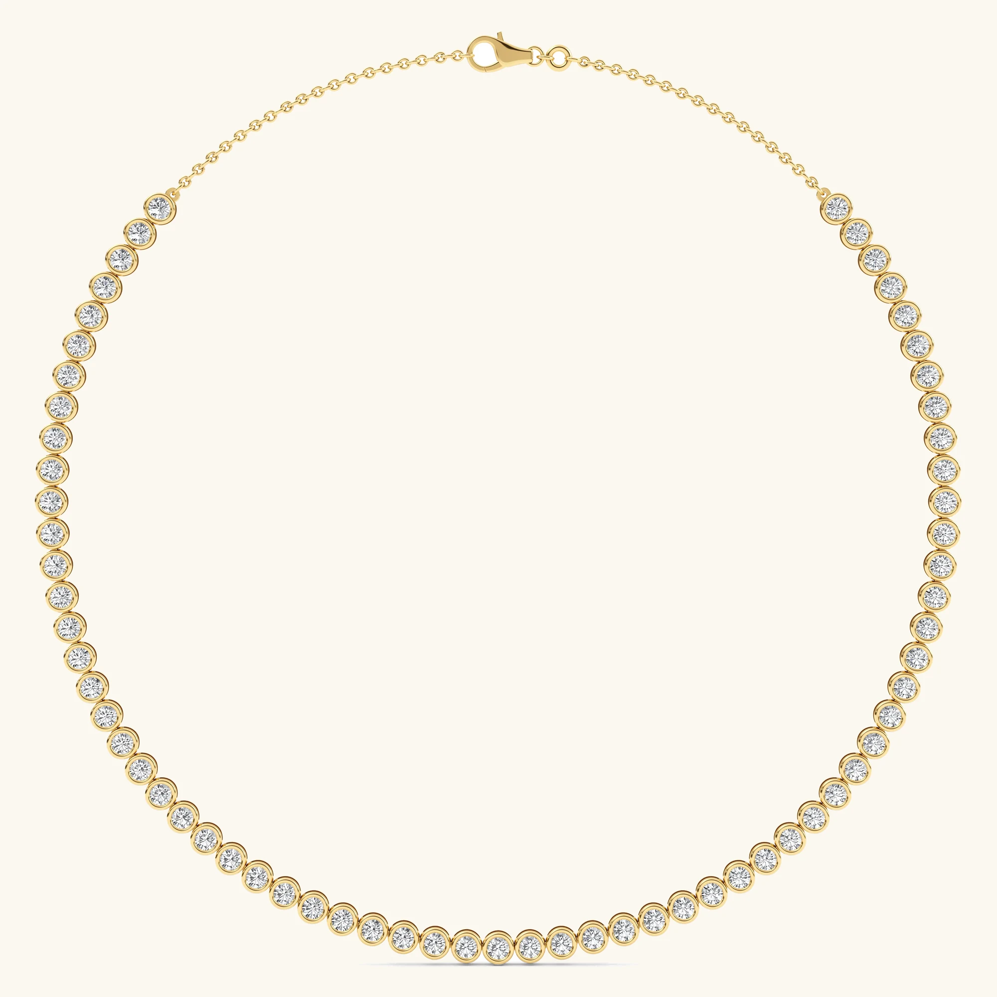 Pulse Round, Bezel Line Choker in Yellow Gold, round