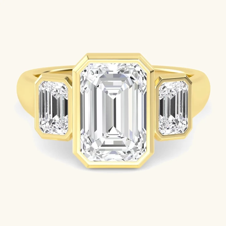 Lantern, Bezel Three-Stone Ring