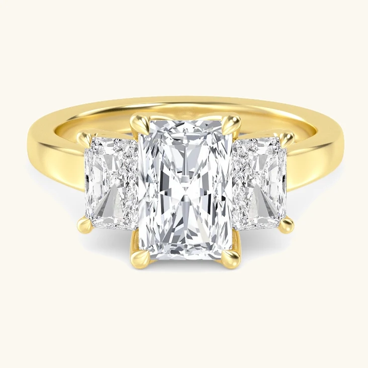 Prose, Three-Stone Radiant Ring