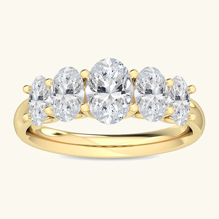 Posy, Graduated Oval Five-Stone Ring