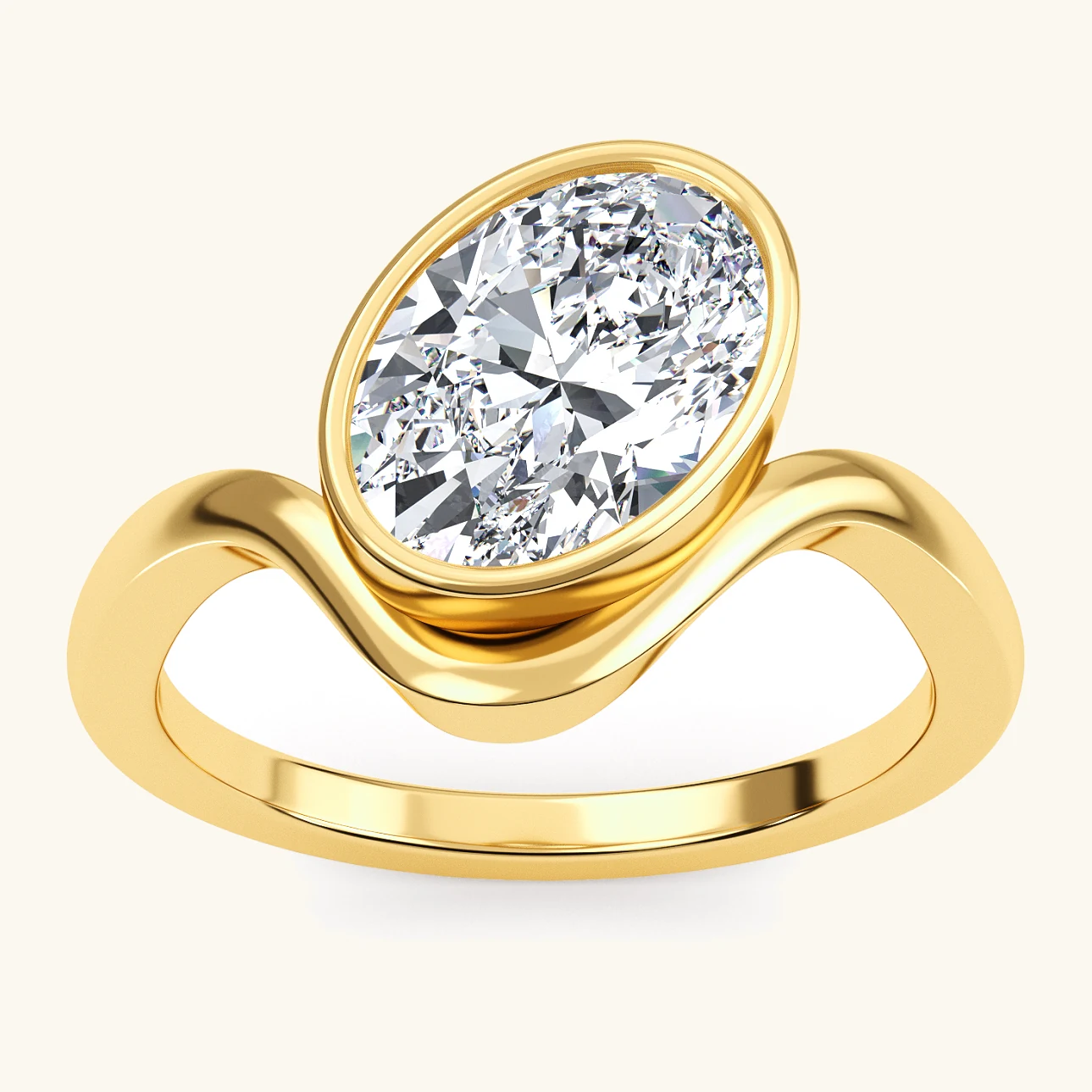 Cove, Bezel Oval Ring