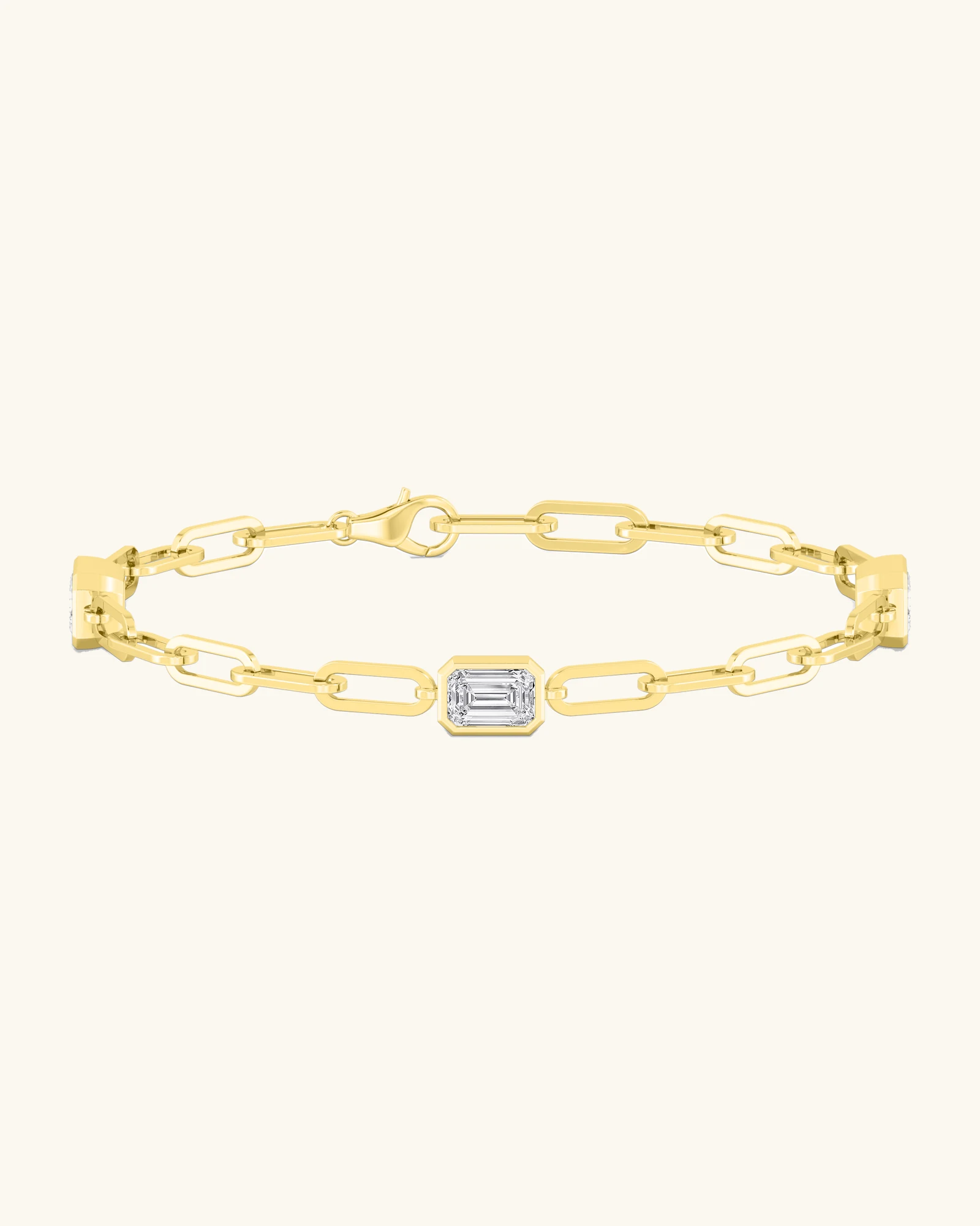 Sundew, Emerald-Cut Paperclip Bracelet