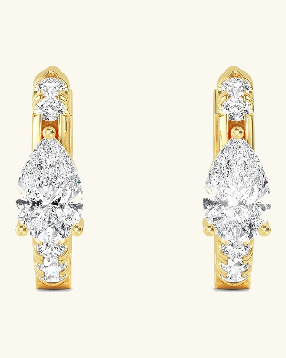 Orbit, Pear-Centre Lab-Grown Diamond Hoops