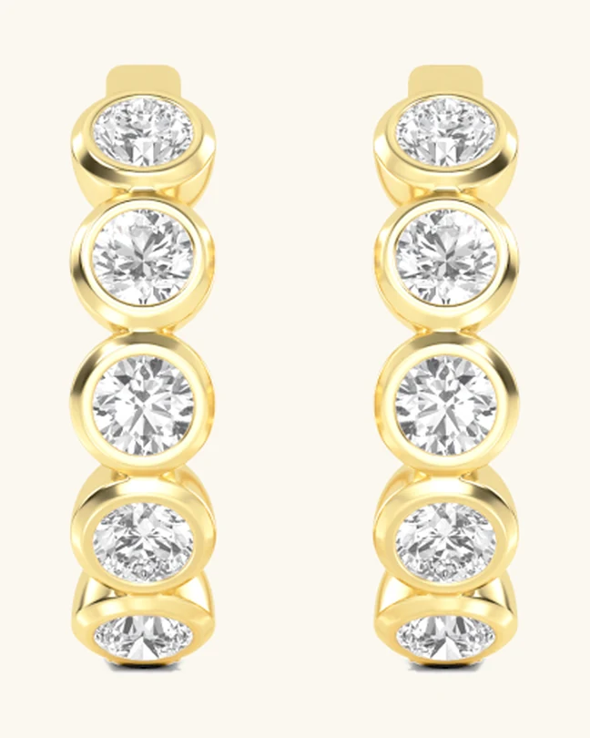 Carousel, Round Bezel Hoops
