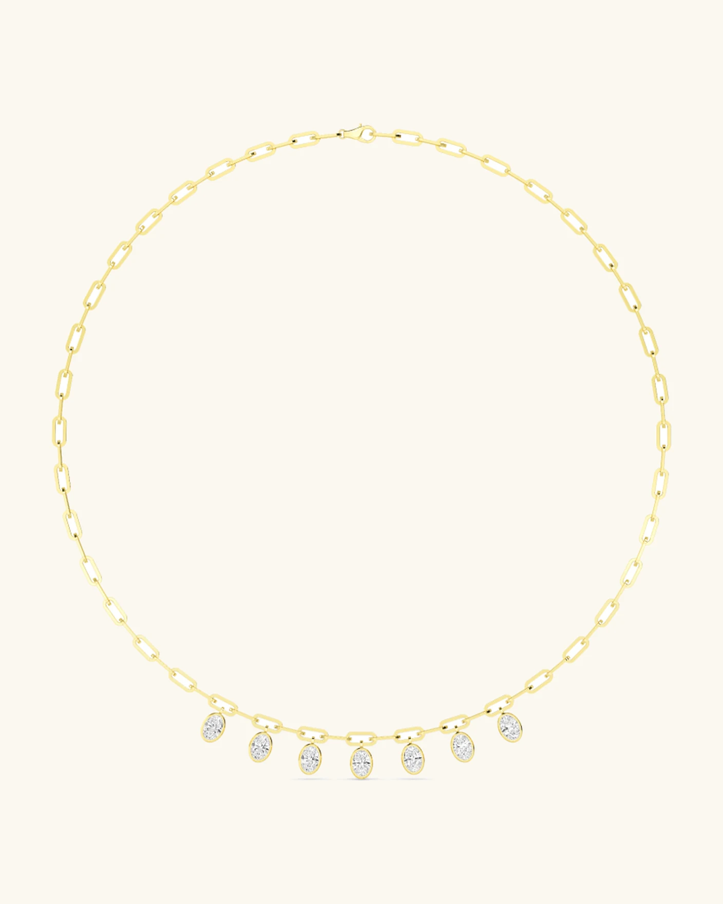 Garland, Oval Drop Paperclip Necklace