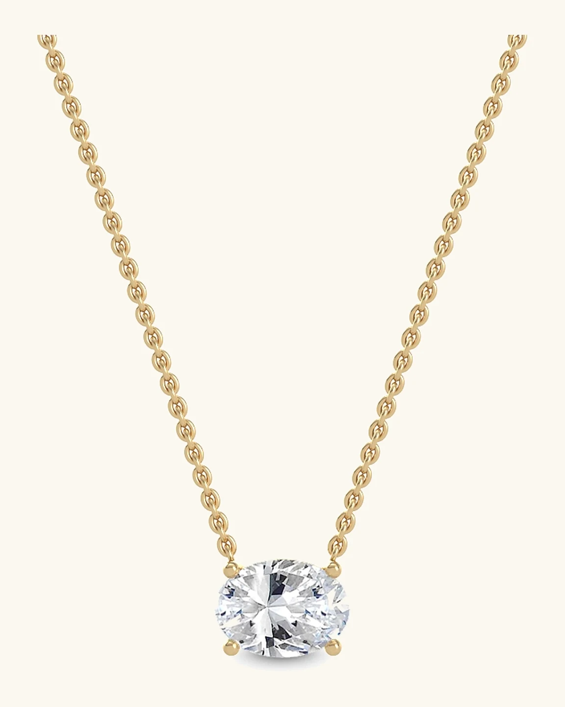 Nimbus, East-West Oval Solitaire Pendant