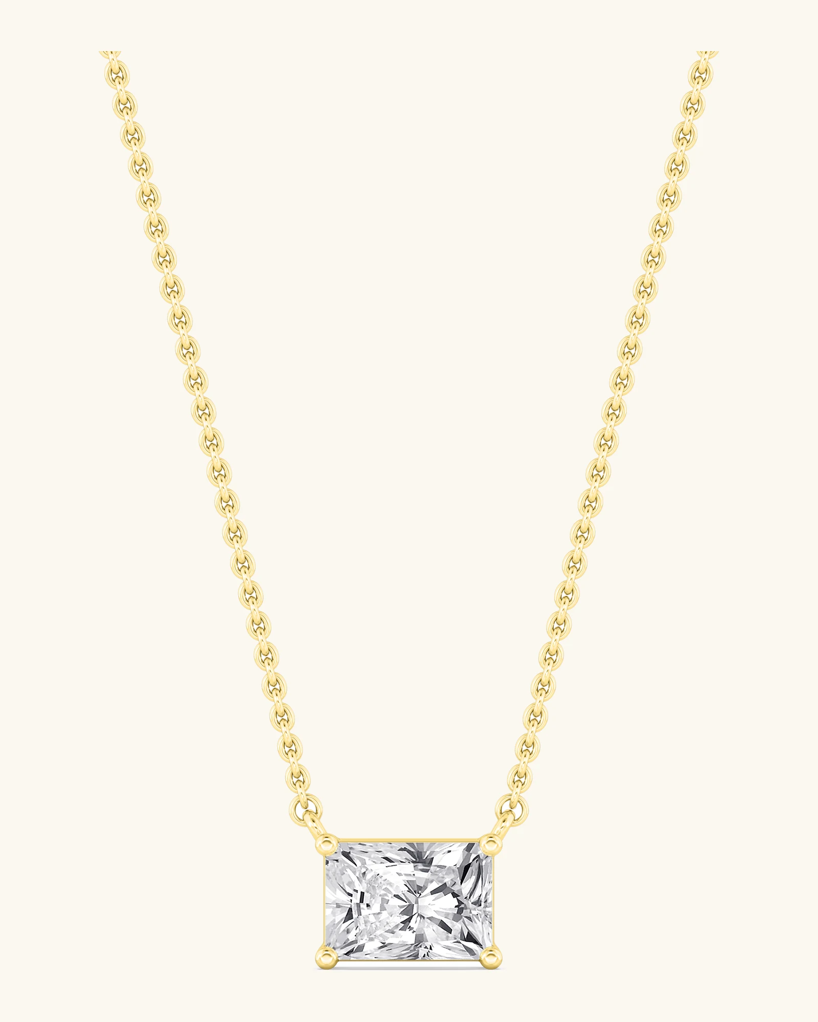 Otter, East-West Radiant Solitaire Pendant