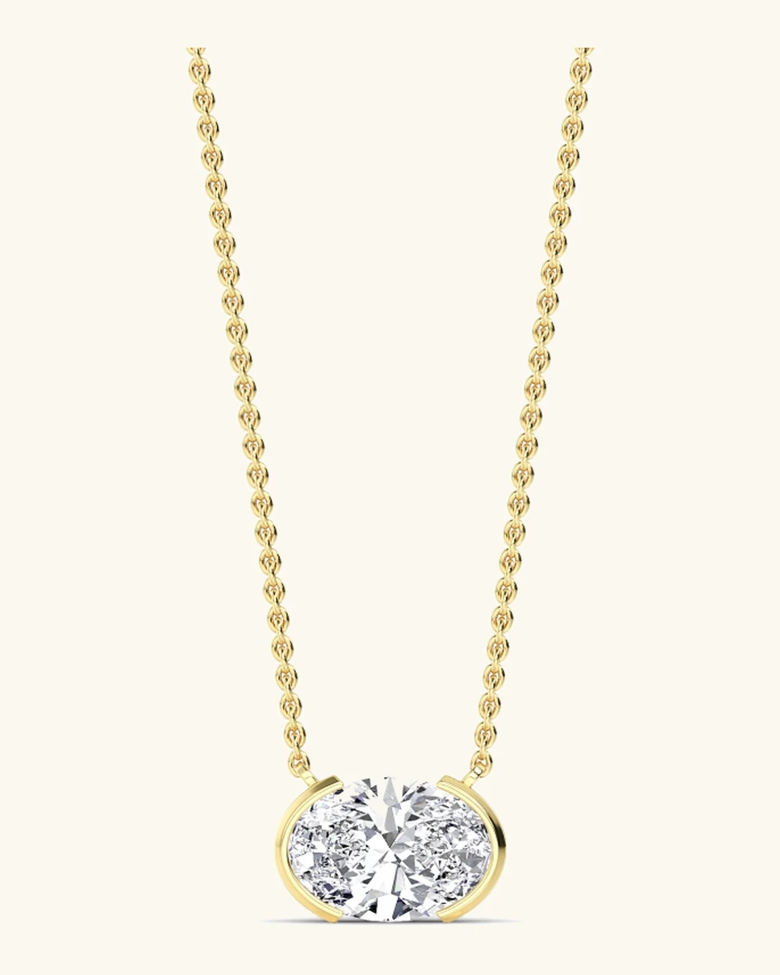 Shoal, Oval Half-Bezel Pendant