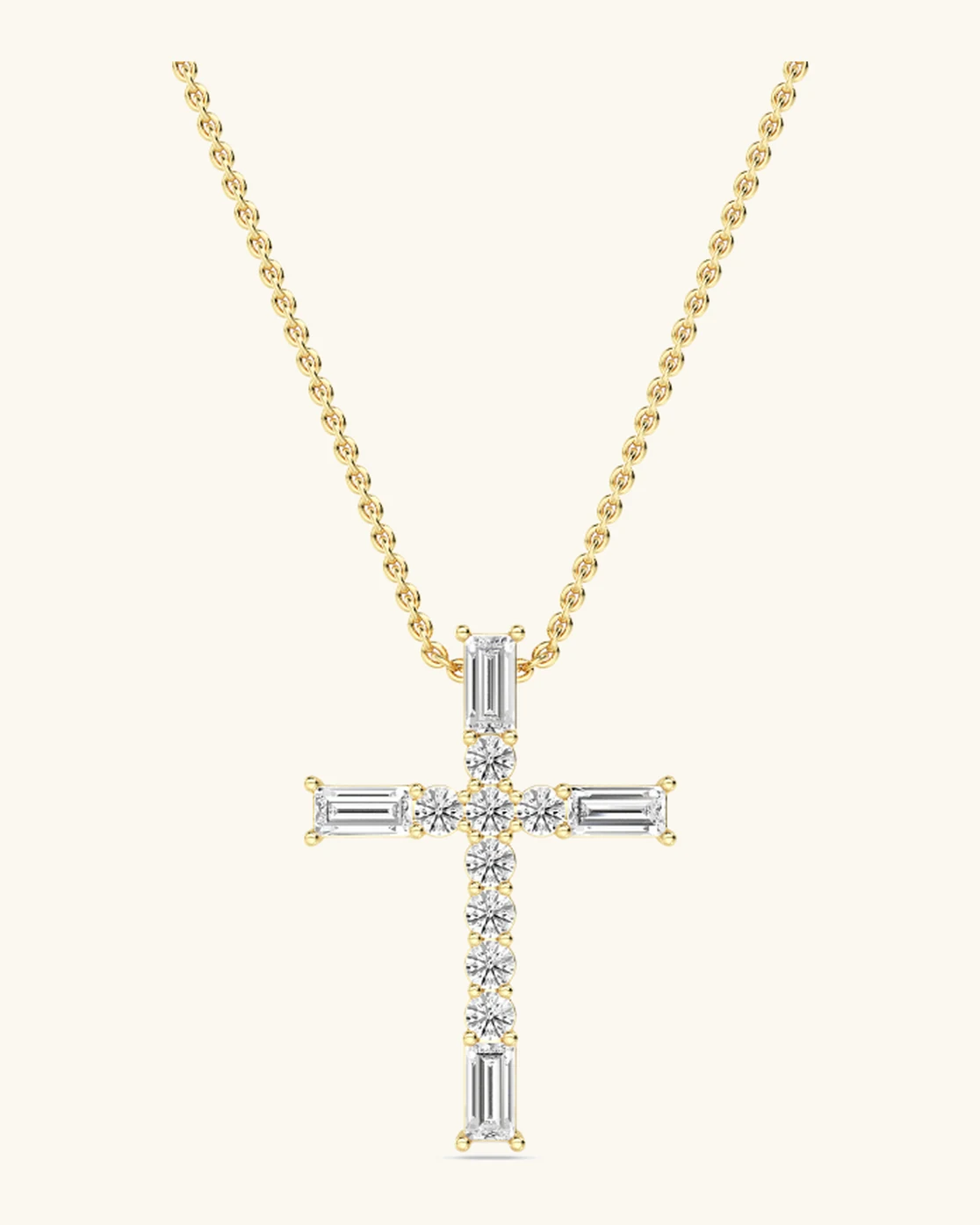 Chapel, Baguette Cross Pendant