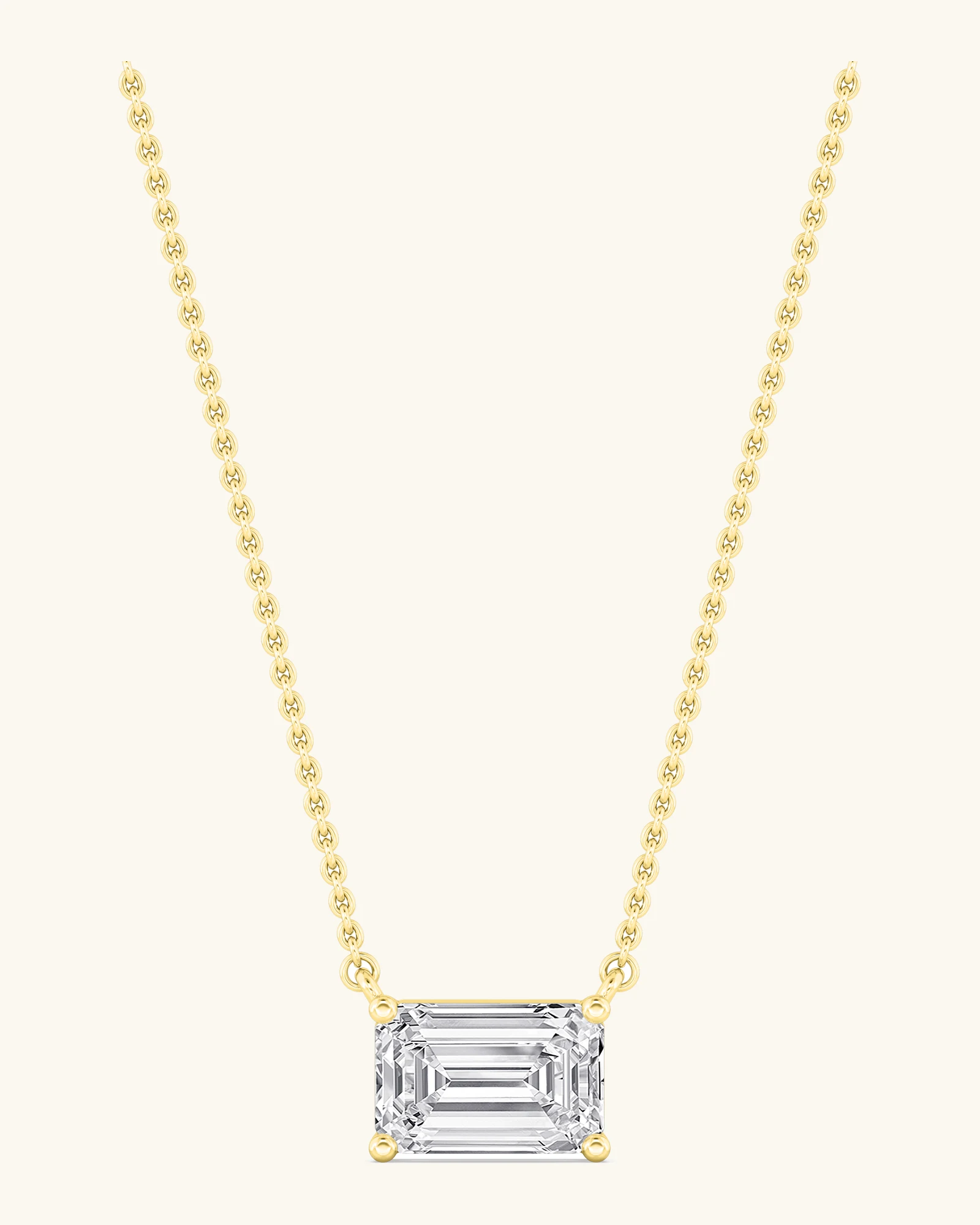 Peat, East-West Emerald-Cut Solitaire Pendant