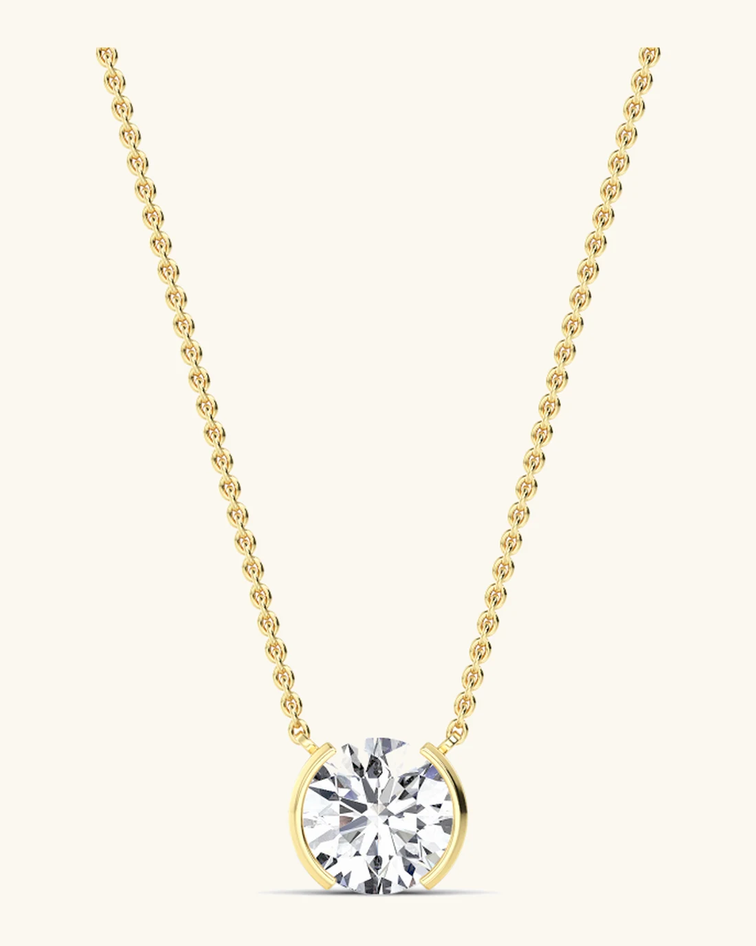 Halfmoon, Round Half-Bezel Pendant