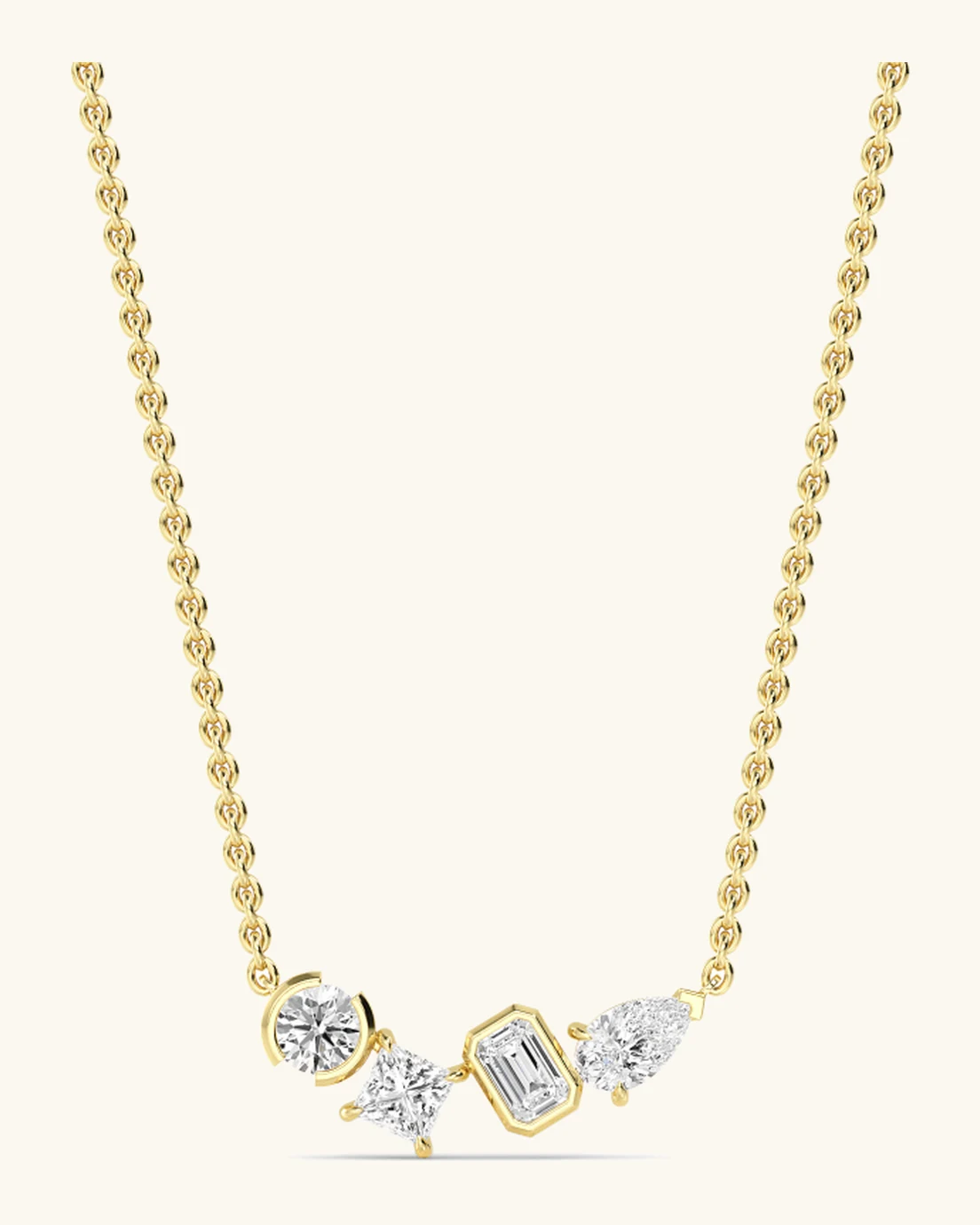 Gather, Mixed-Shape Four-Stone Pendant