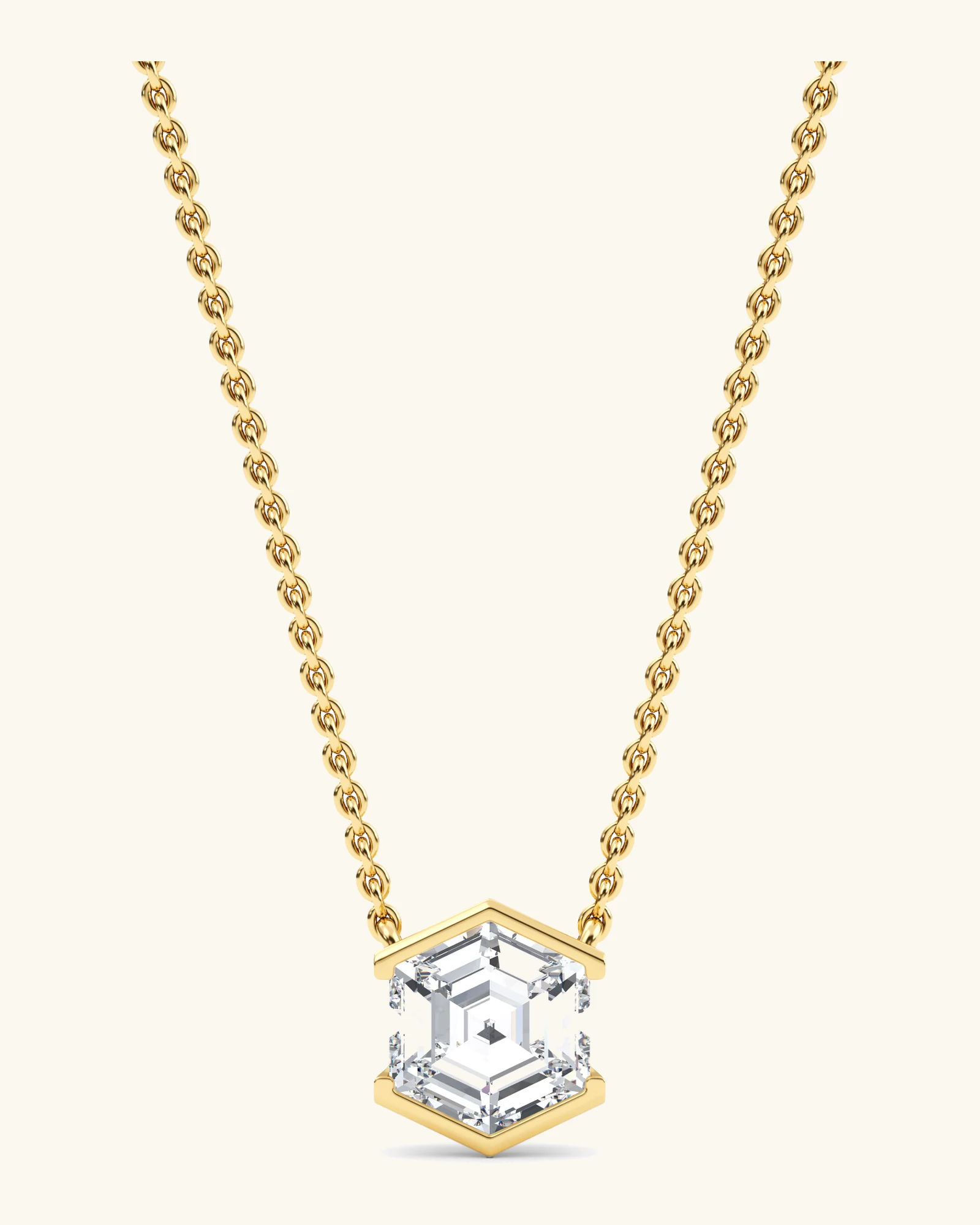 Solstice, Hexagon Half-Bezel Pendant
