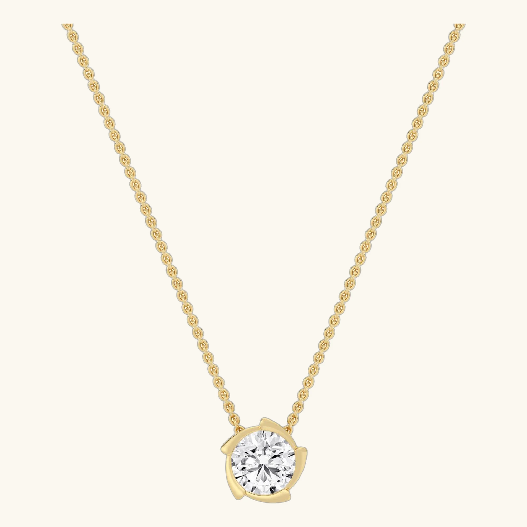 Rosamund, Round Swirl Bezel Pendant in Yellow Gold, round