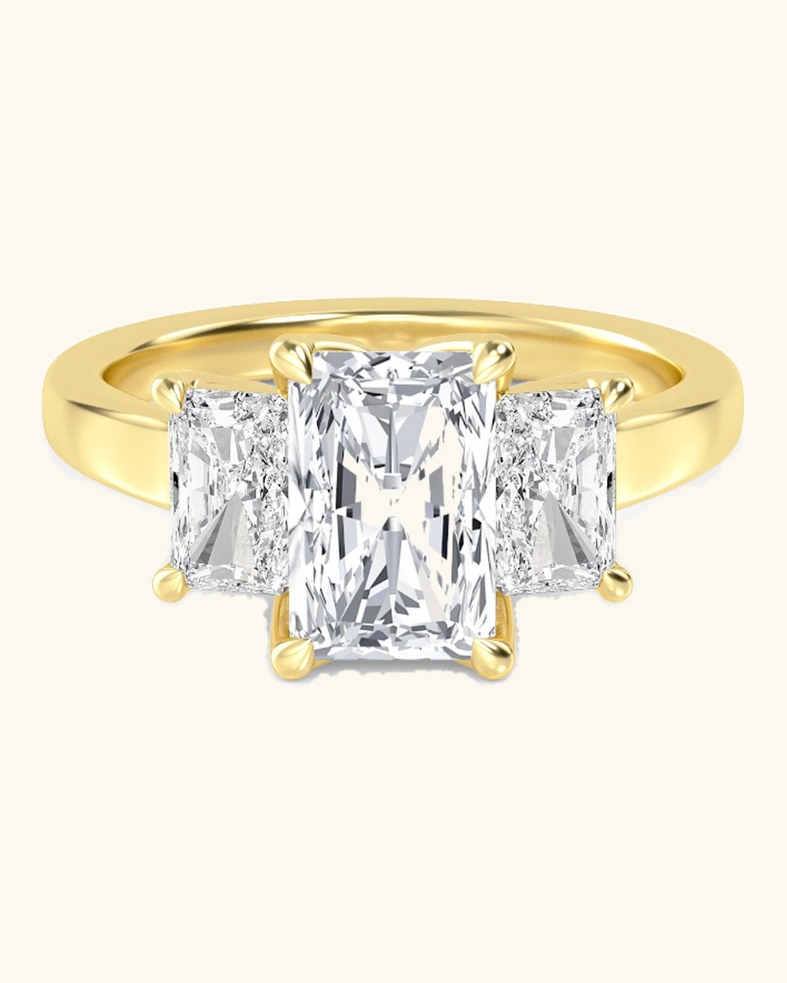 Prose, Three-Stone Radiant Ring
