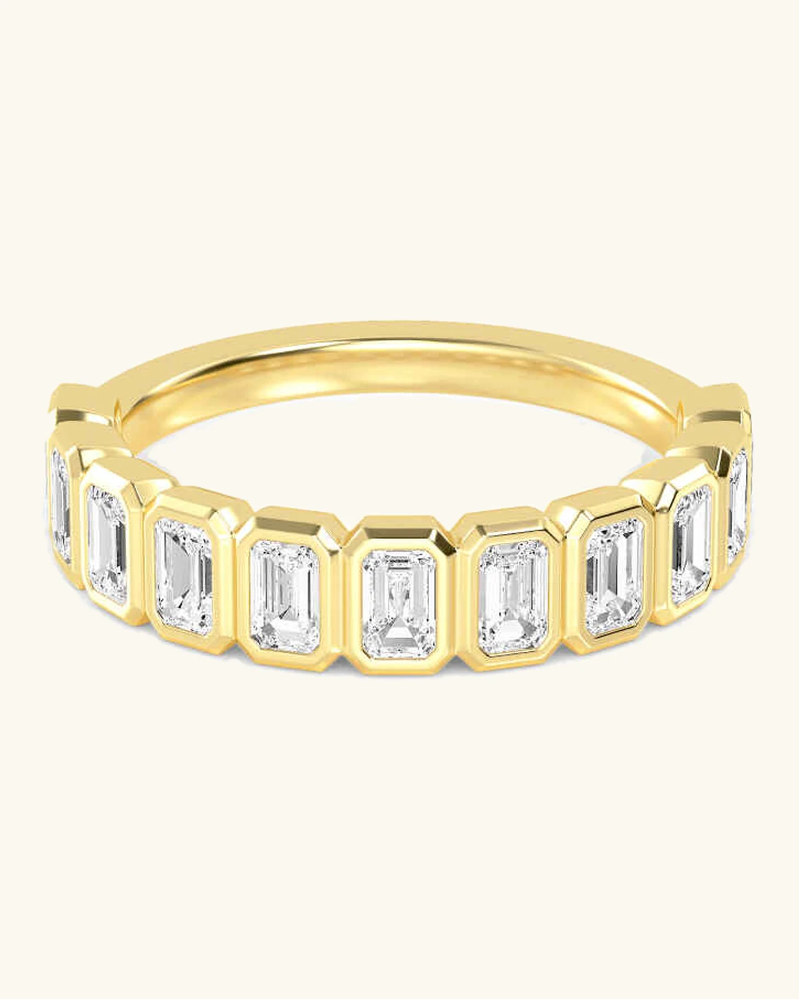 Chalk, Upright Emerald-Cut Bezel Band