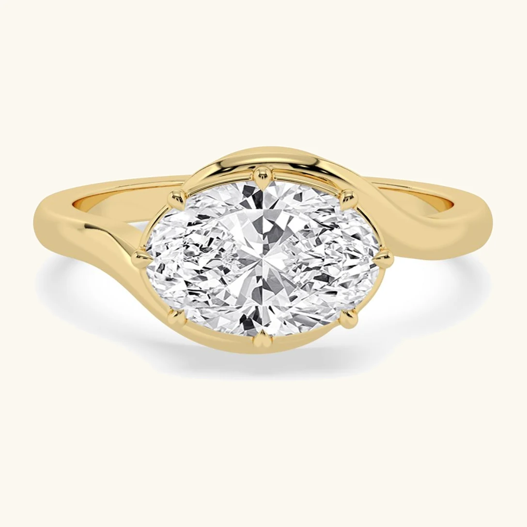 Sway, Old Mine Oval, Eight Claws in Yellow Gold, oval