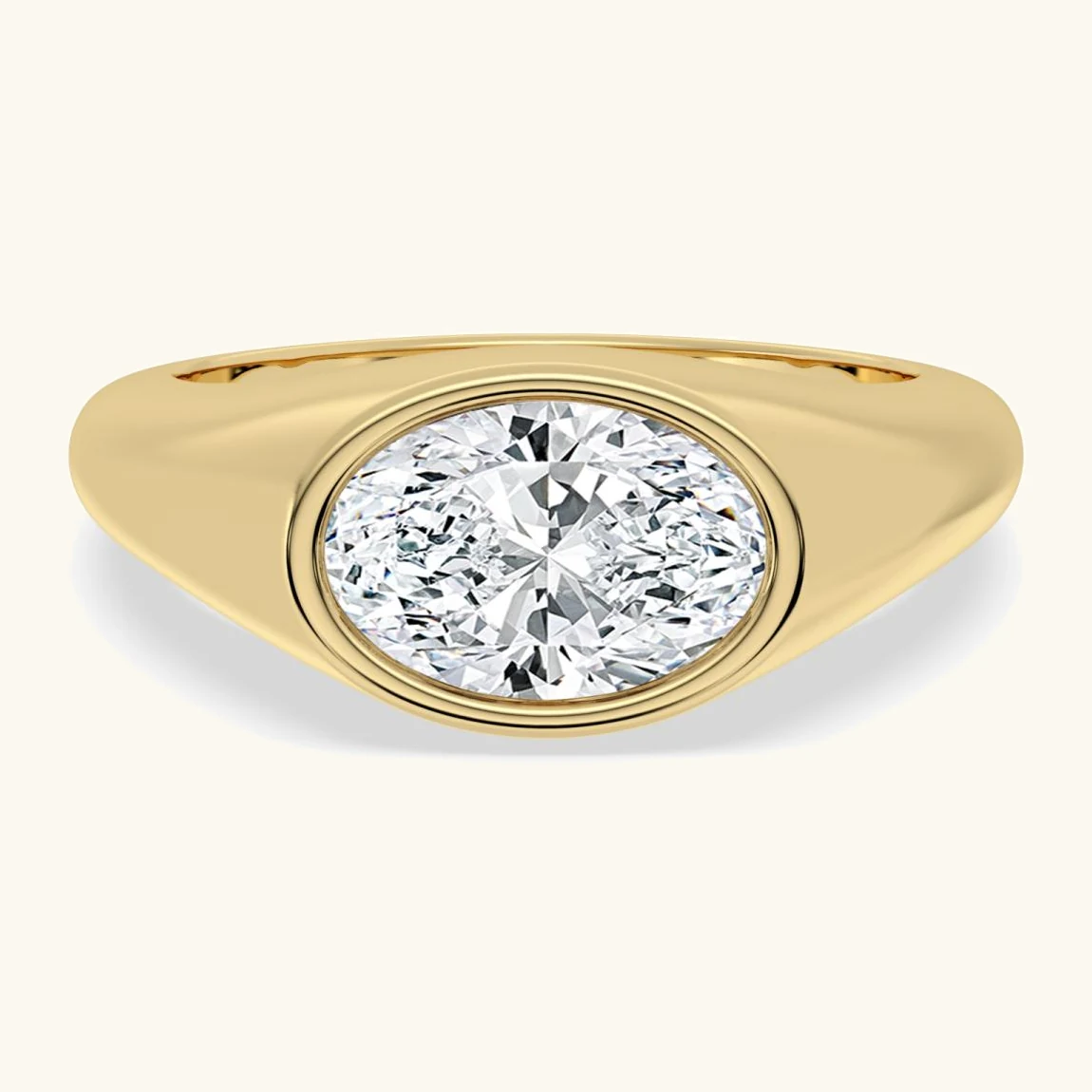 Seal, Bezel Signet Ring in Yellow Gold, oval