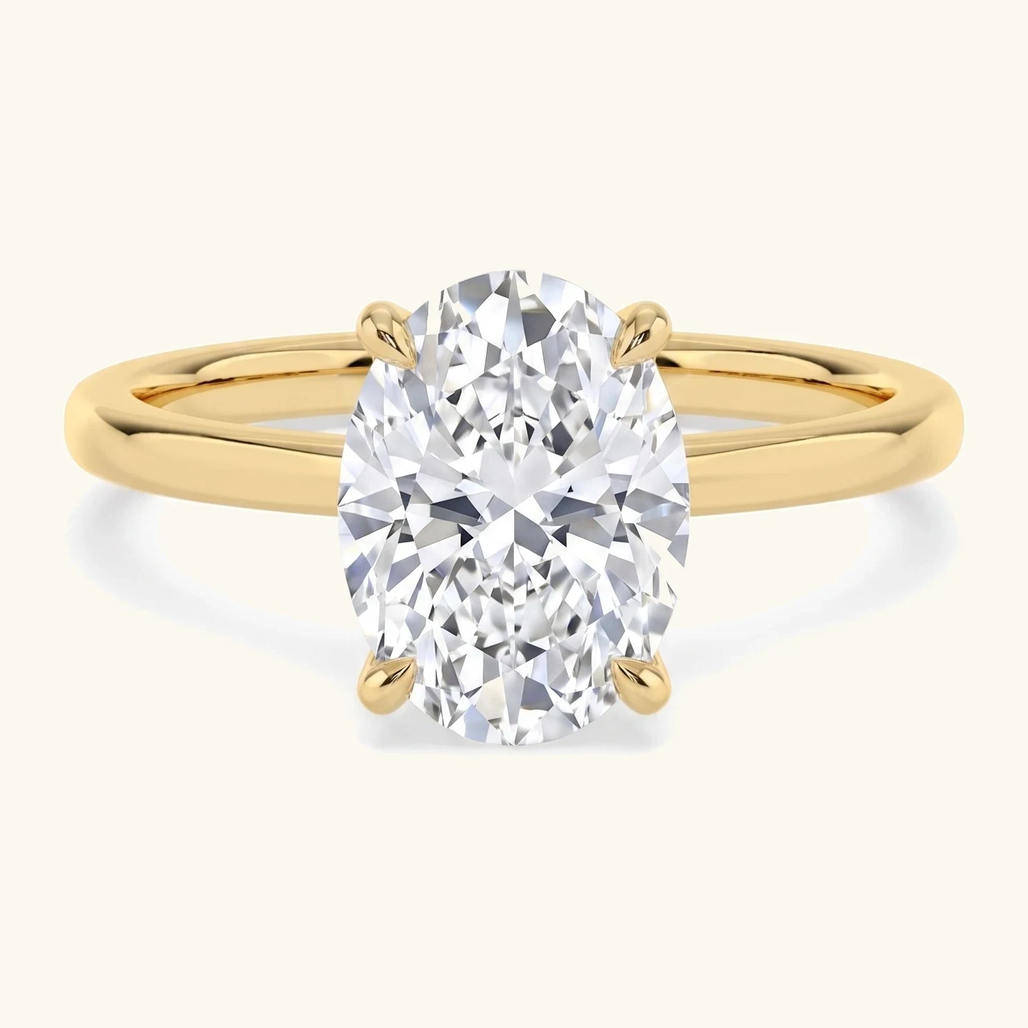 Briar, Four Prong Oval Solitaire in Yellow Gold, oval