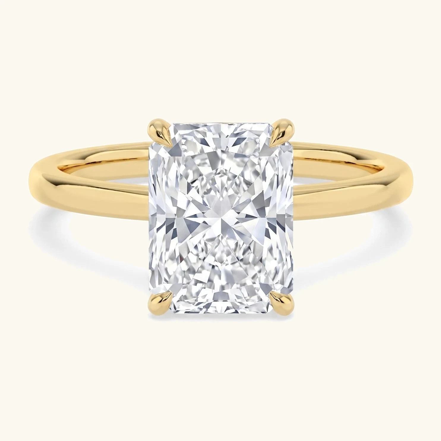 Bower, Four Prong Radiant Solitaire in Yellow Gold, radiant