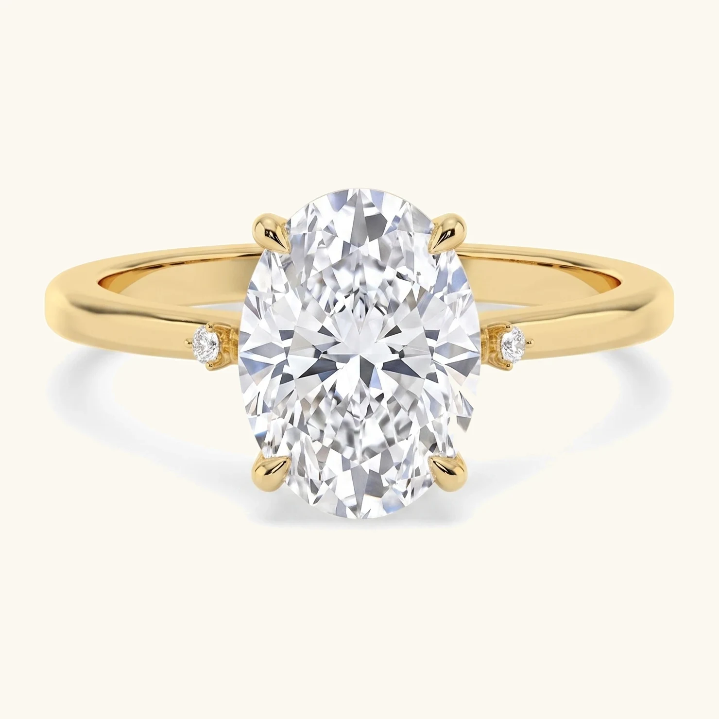 Haven Oval, Four Prong Oval Solitaire in Yellow Gold, oval