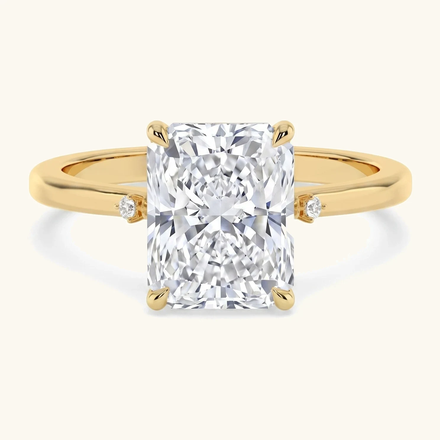Haven Radiant, Four Prong Radiant Solitaire in Yellow Gold, radiant
