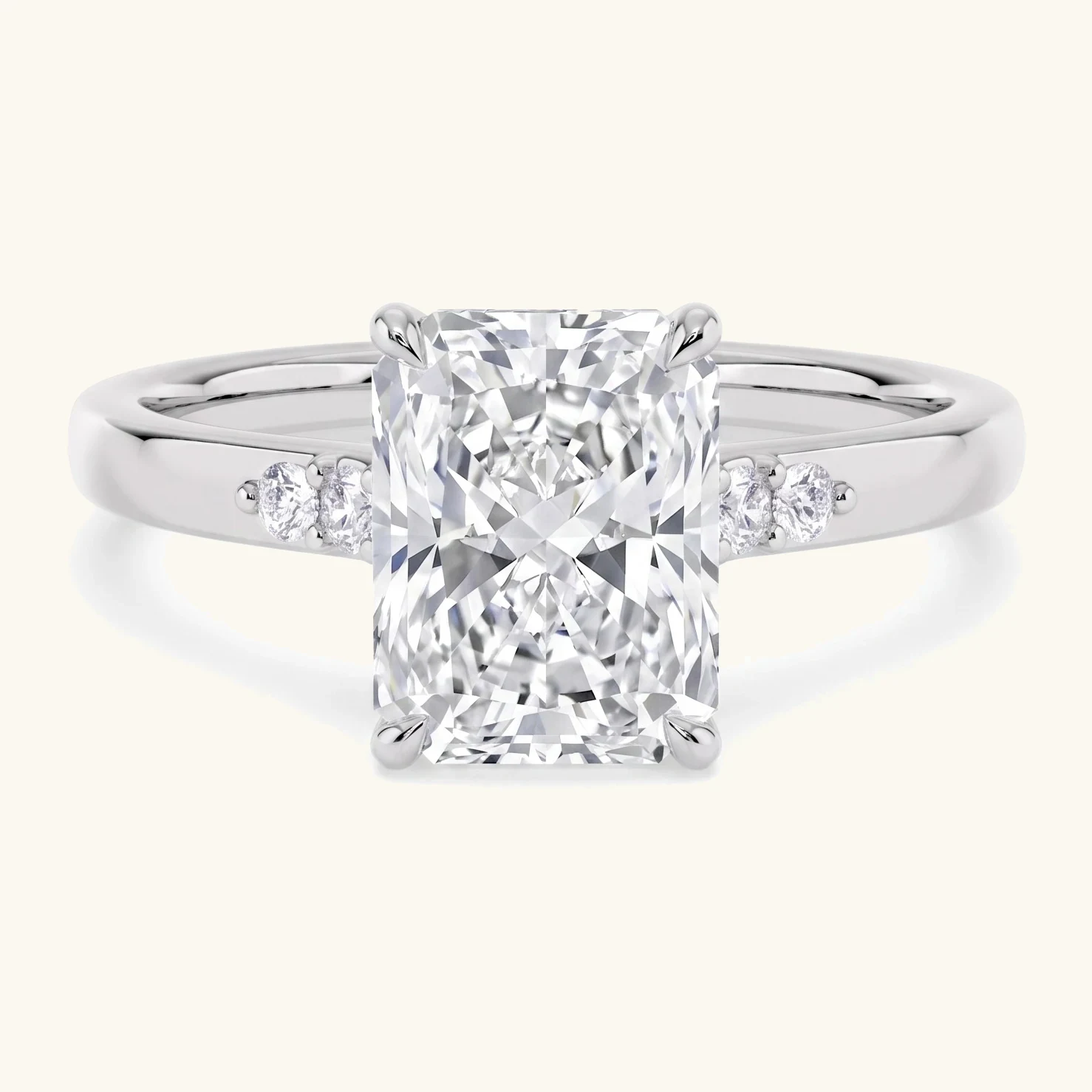Marsh Radiant, Four Prong Radiant Solitaire in White Gold, radiant