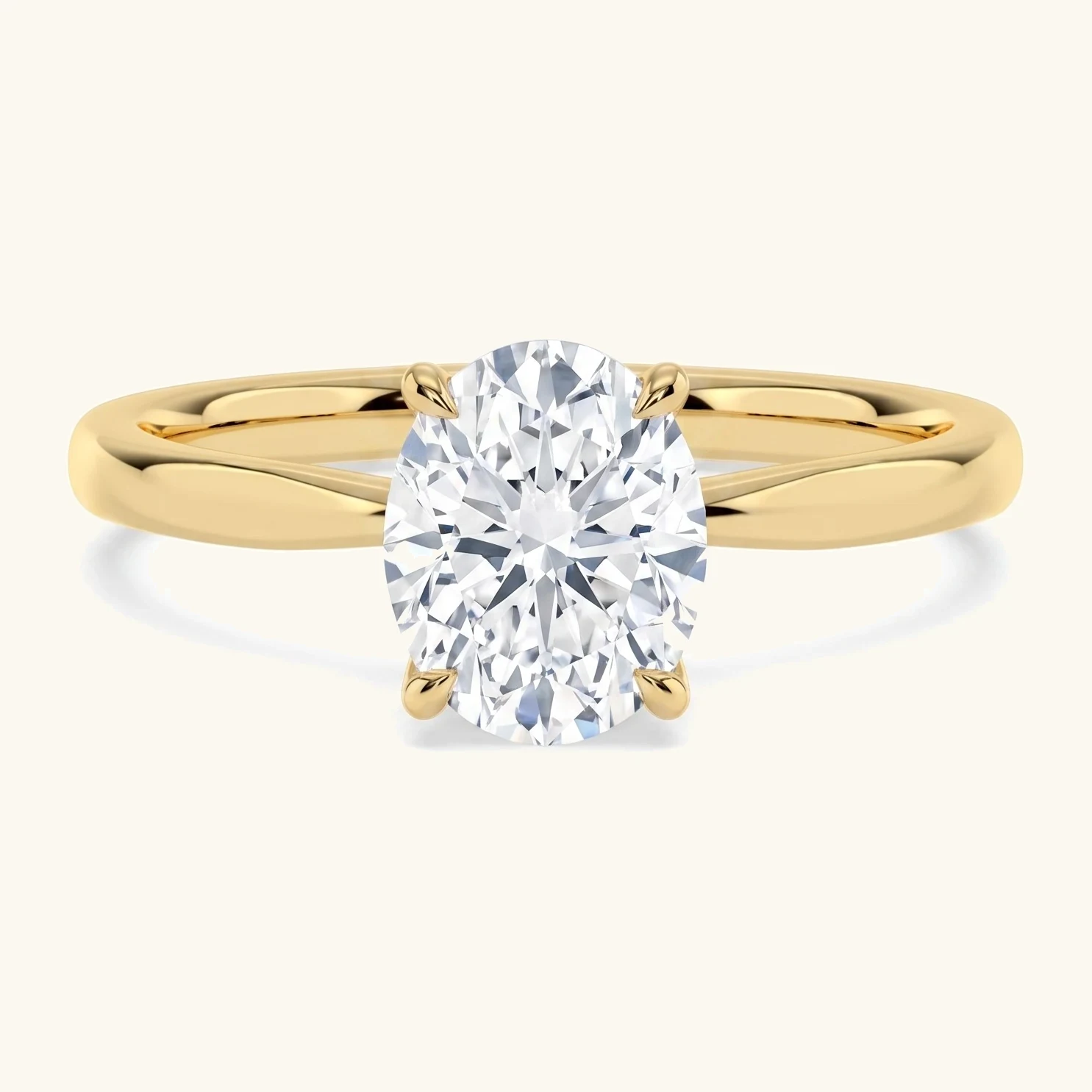 Shale, Four Prong Oval Solitaire in Yellow Gold, oval