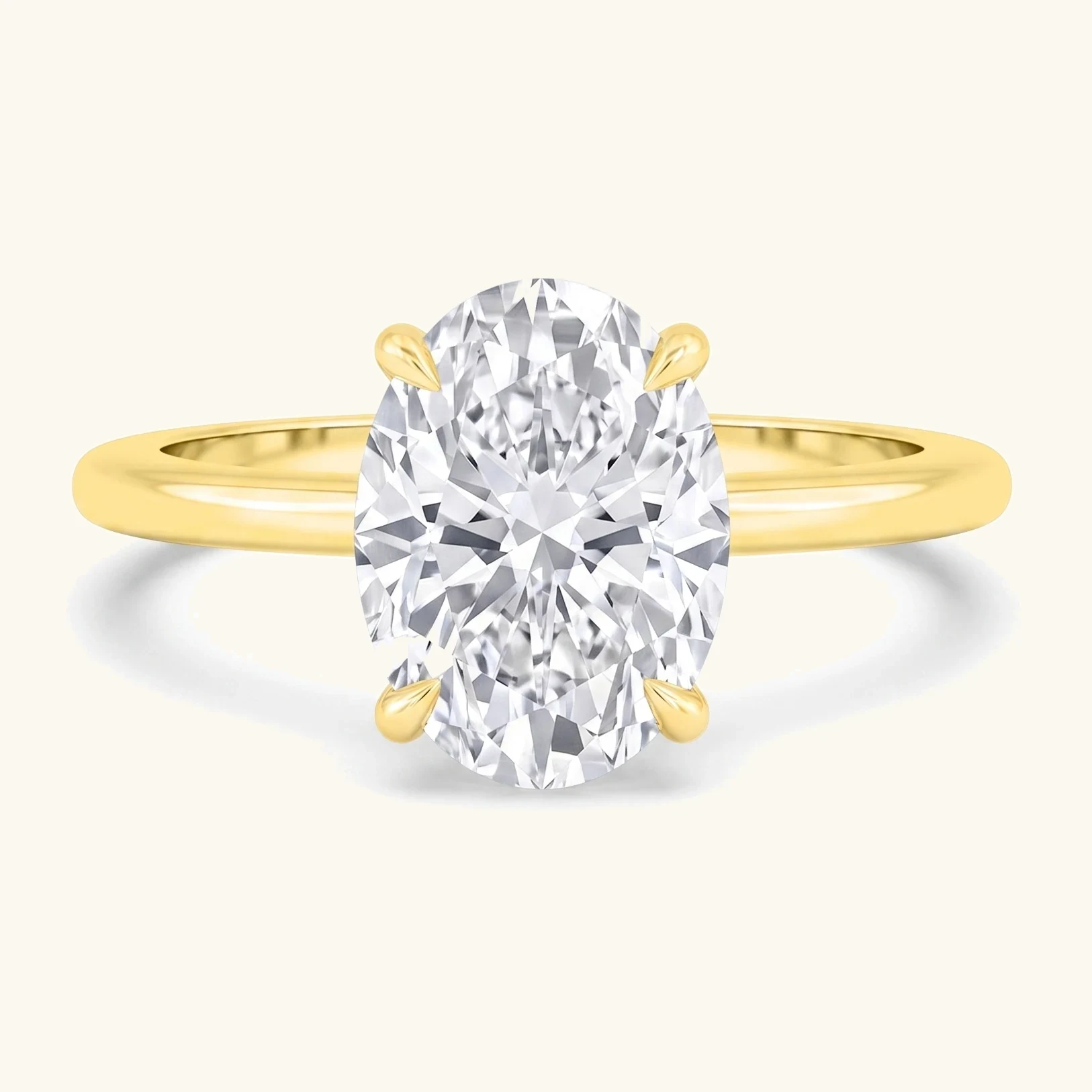 Bracken, Four Prong Oval Solitaire in Yellow Gold, oval