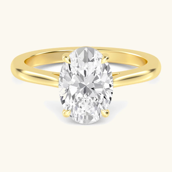 Wold, Four Prong Oval Solitaire in Yellow Gold, oval