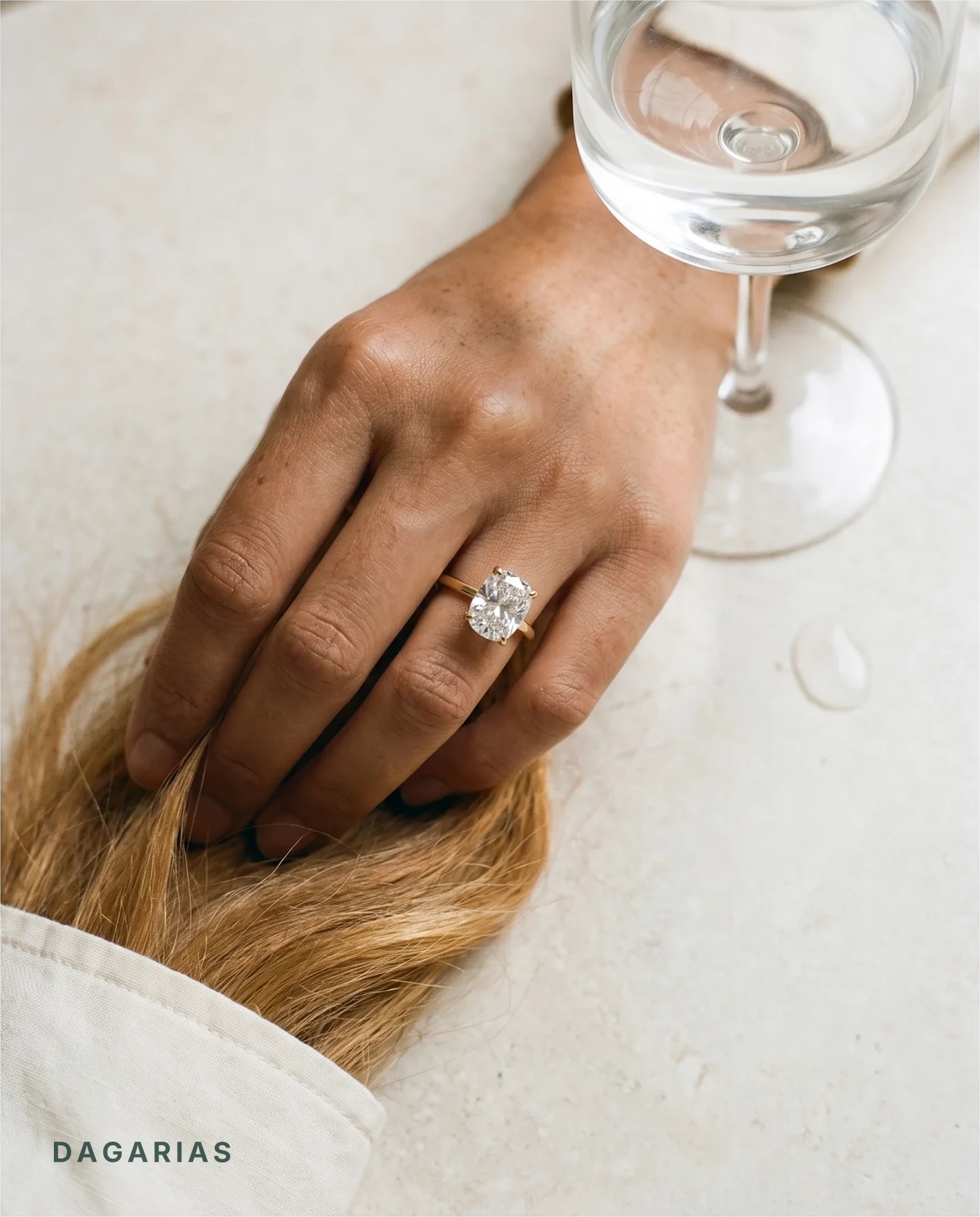 Birch, Four Prong Cushion Solitaire, Pinched Band, Peek-a-Boo Side Accents in Yellow Gold, cushion, worn