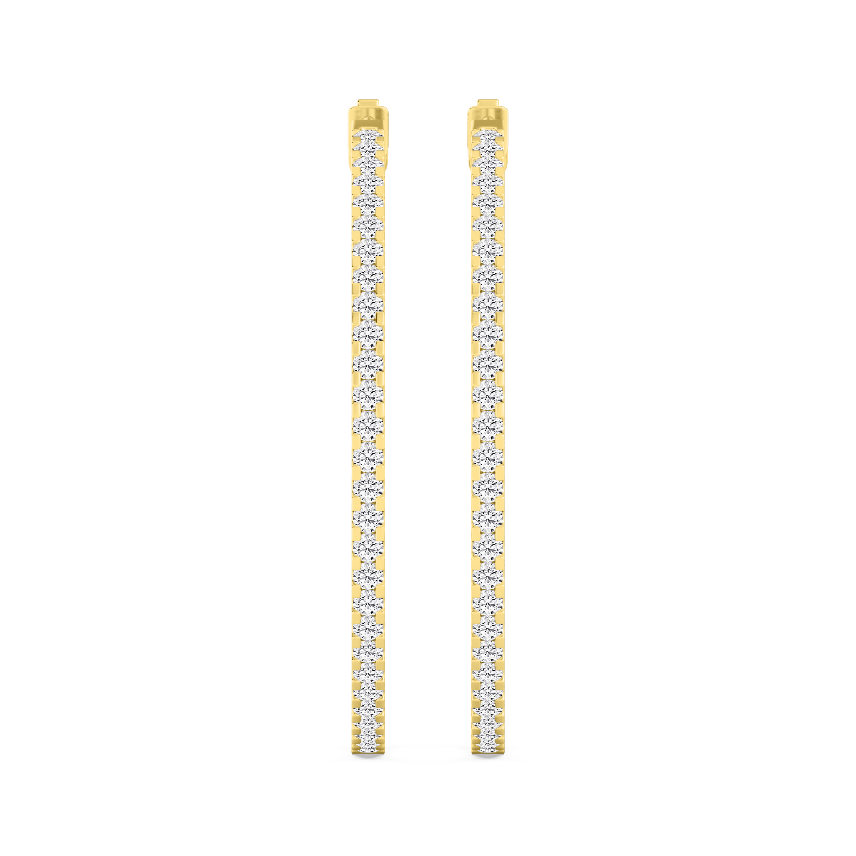 Feather, Lightweight Hoops in Yellow Gold, round, plain background