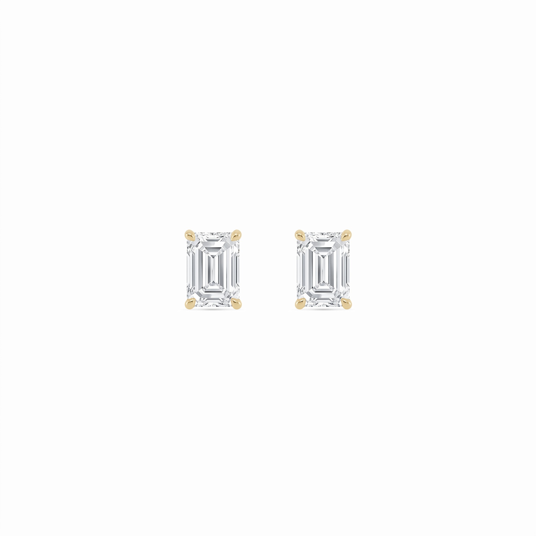 Bramble, Four Prong Studs, Emerald in Yellow Gold, emerald