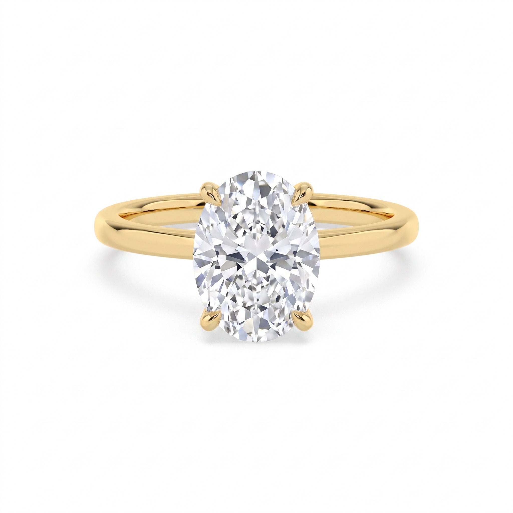Briar, Four Prong Oval Solitaire in Yellow Gold, oval