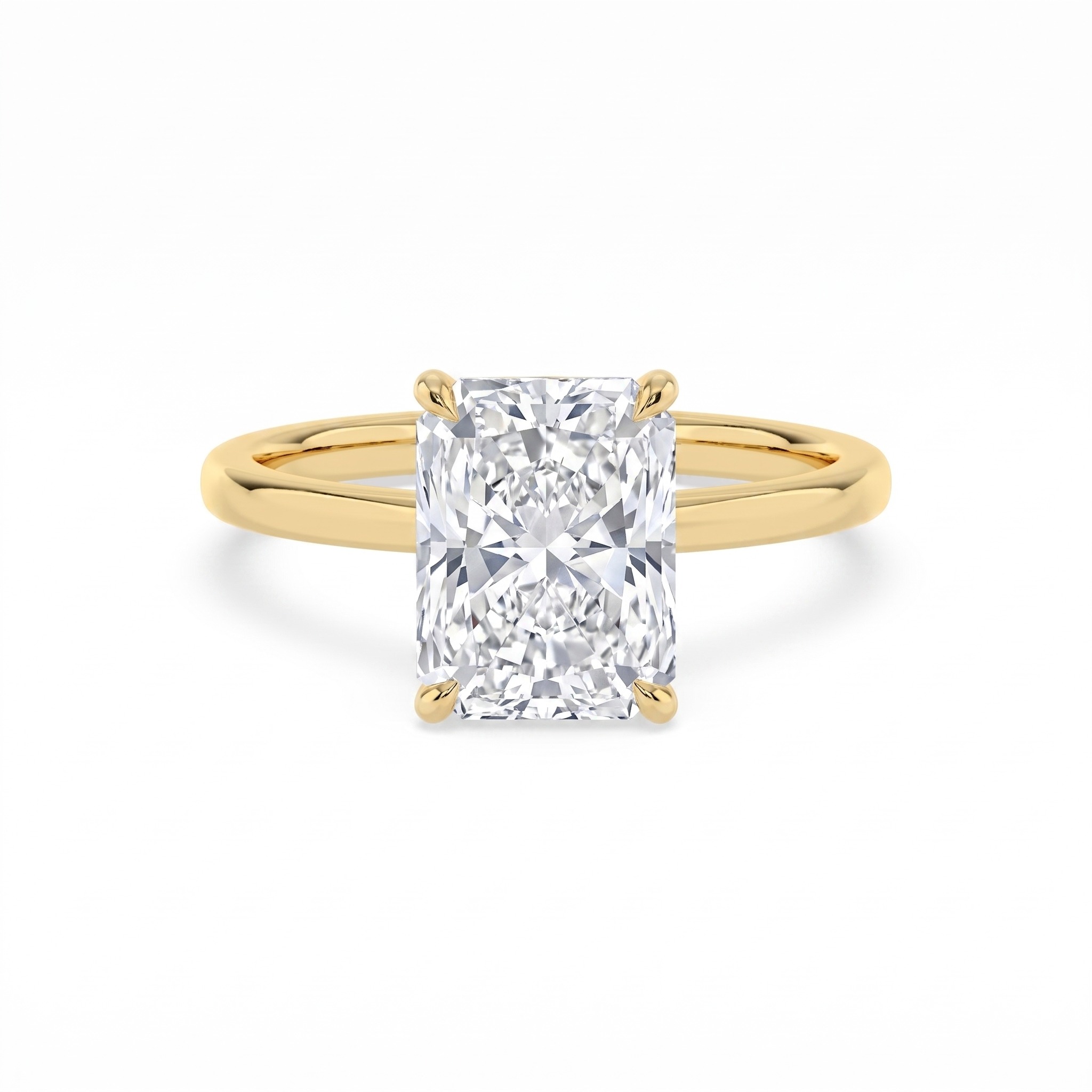 Bower, Four Prong Radiant Solitaire in Yellow Gold, radiant
