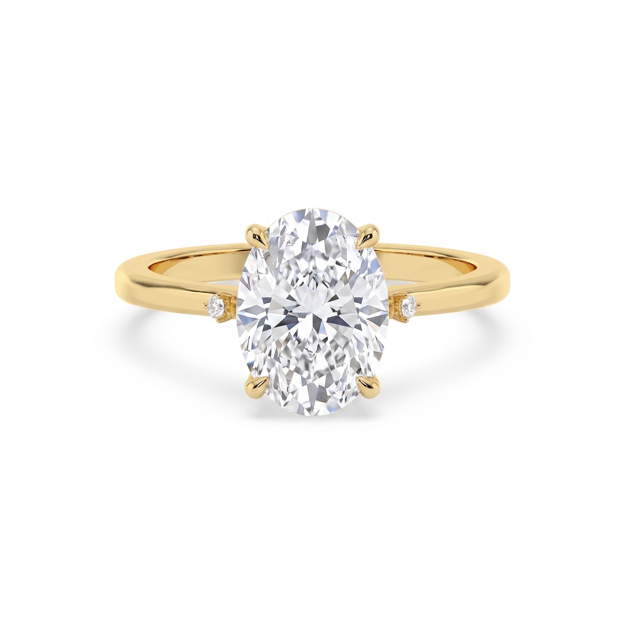 Haven Oval, Four Prong Oval Solitaire in Yellow Gold, oval