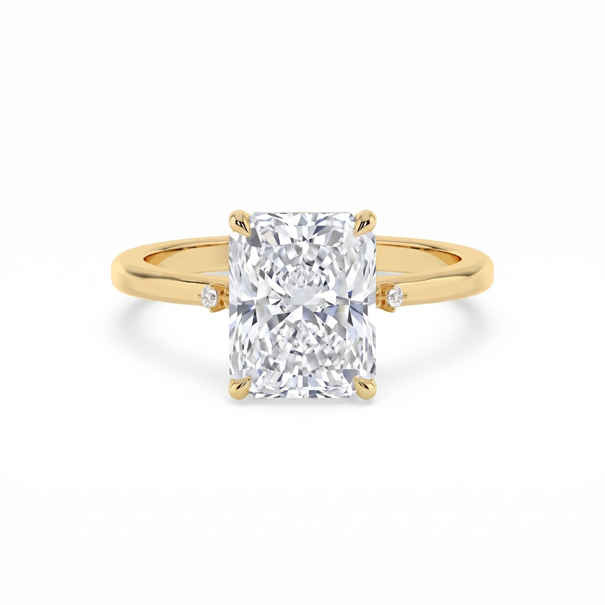 Haven Radiant, Four Prong Radiant Solitaire in Yellow Gold, radiant