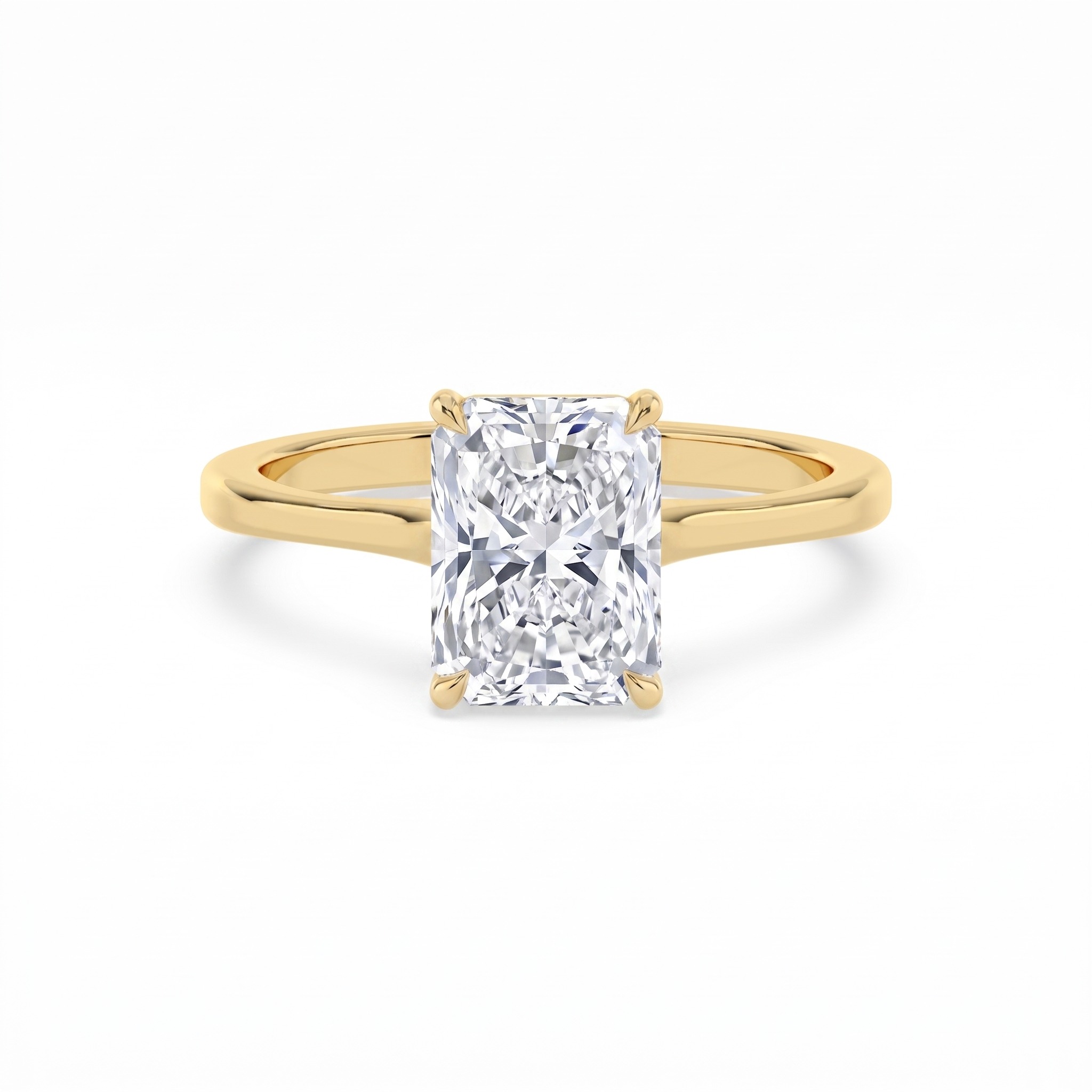 Moor, Four Prong Radiant Solitaire in Yellow Gold, radiant