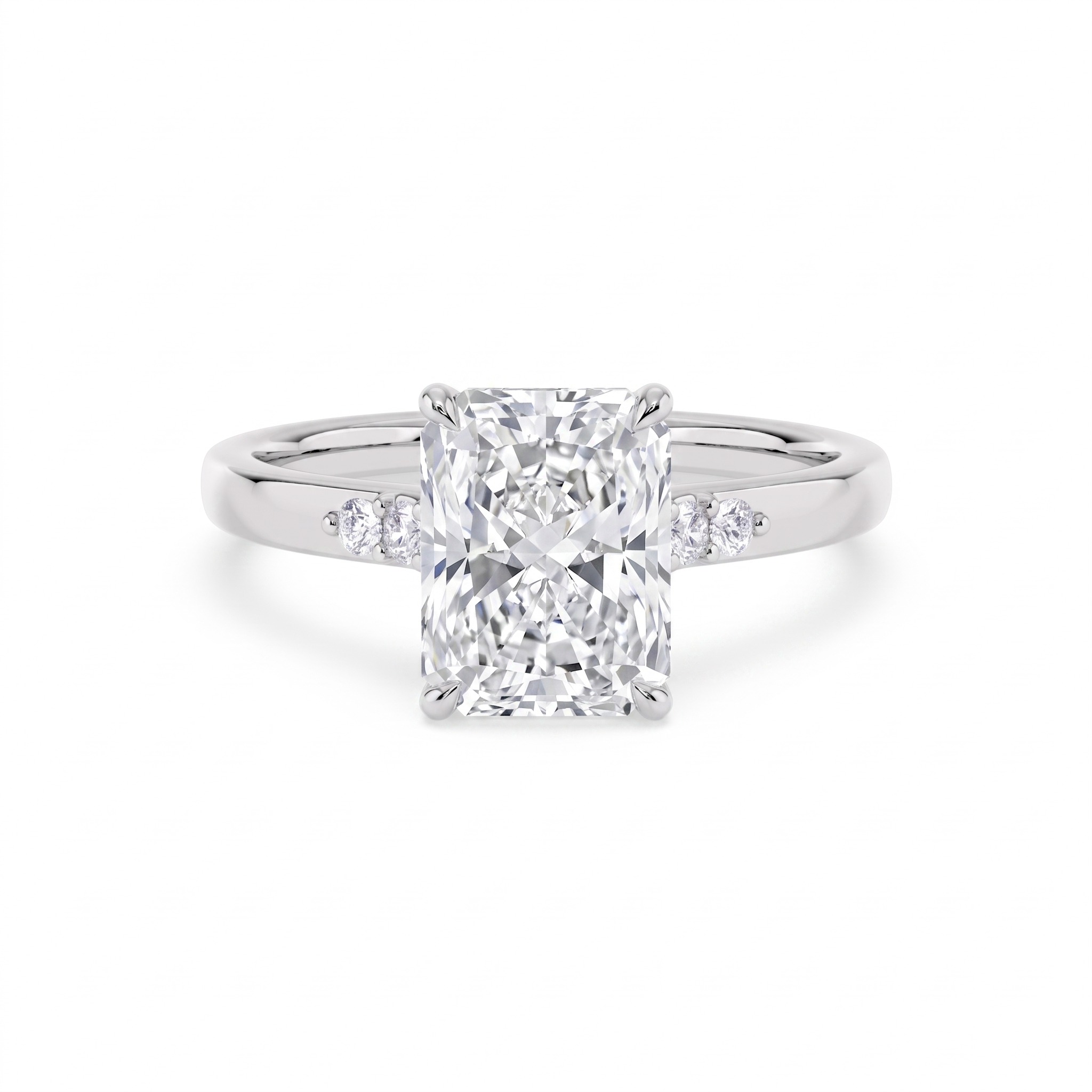 Marsh Radiant, Four Prong Radiant Solitaire in White Gold, radiant
