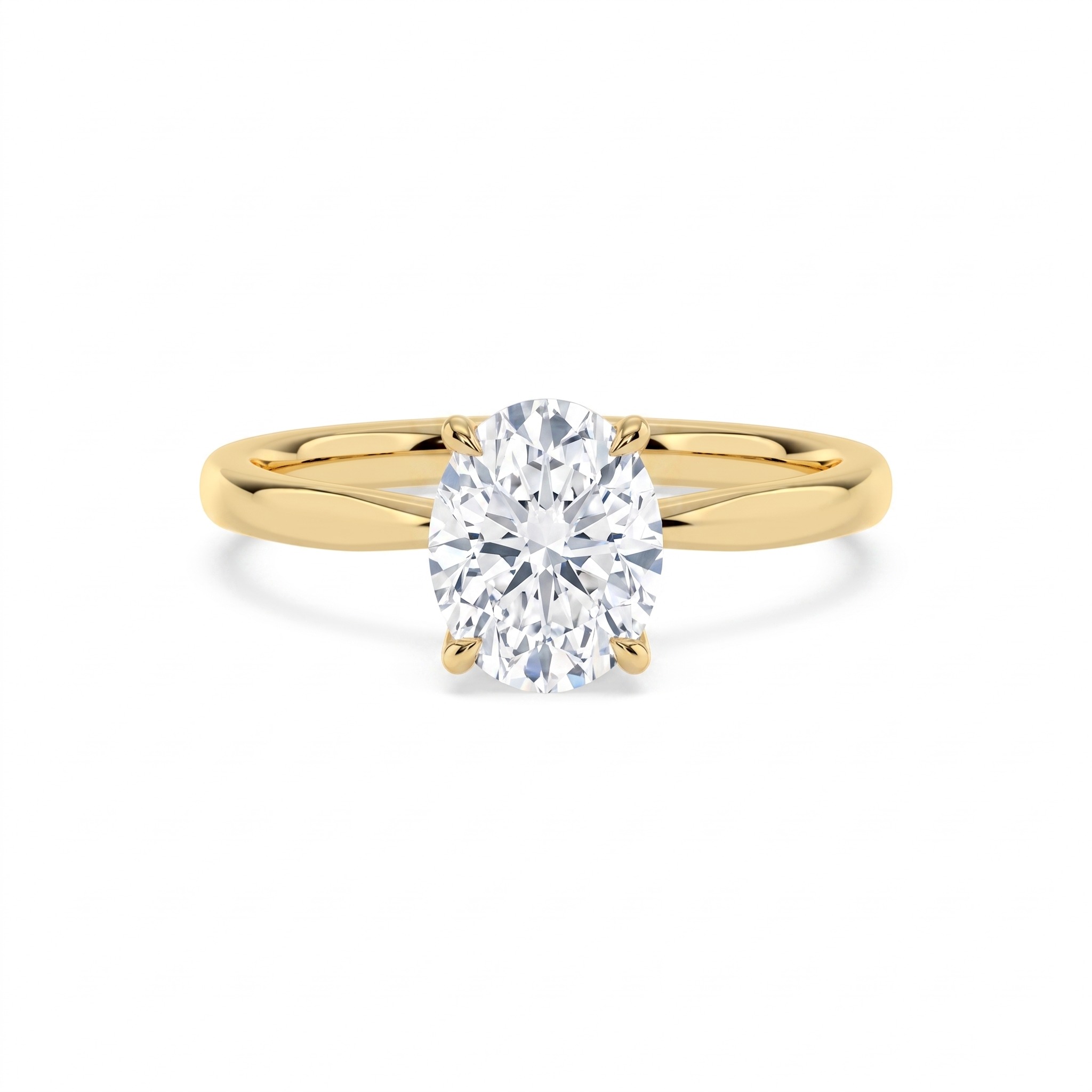 Shale, Four Prong Oval Solitaire in Yellow Gold, oval