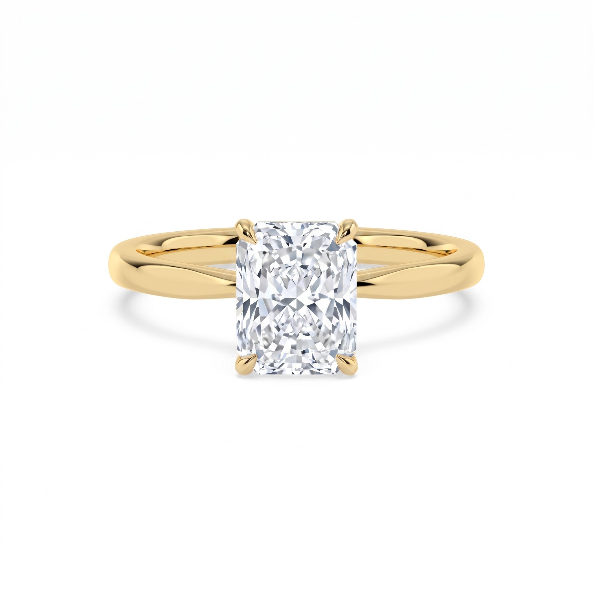 Sorrel, Four Prong Radiant Solitaire in Yellow Gold, radiant