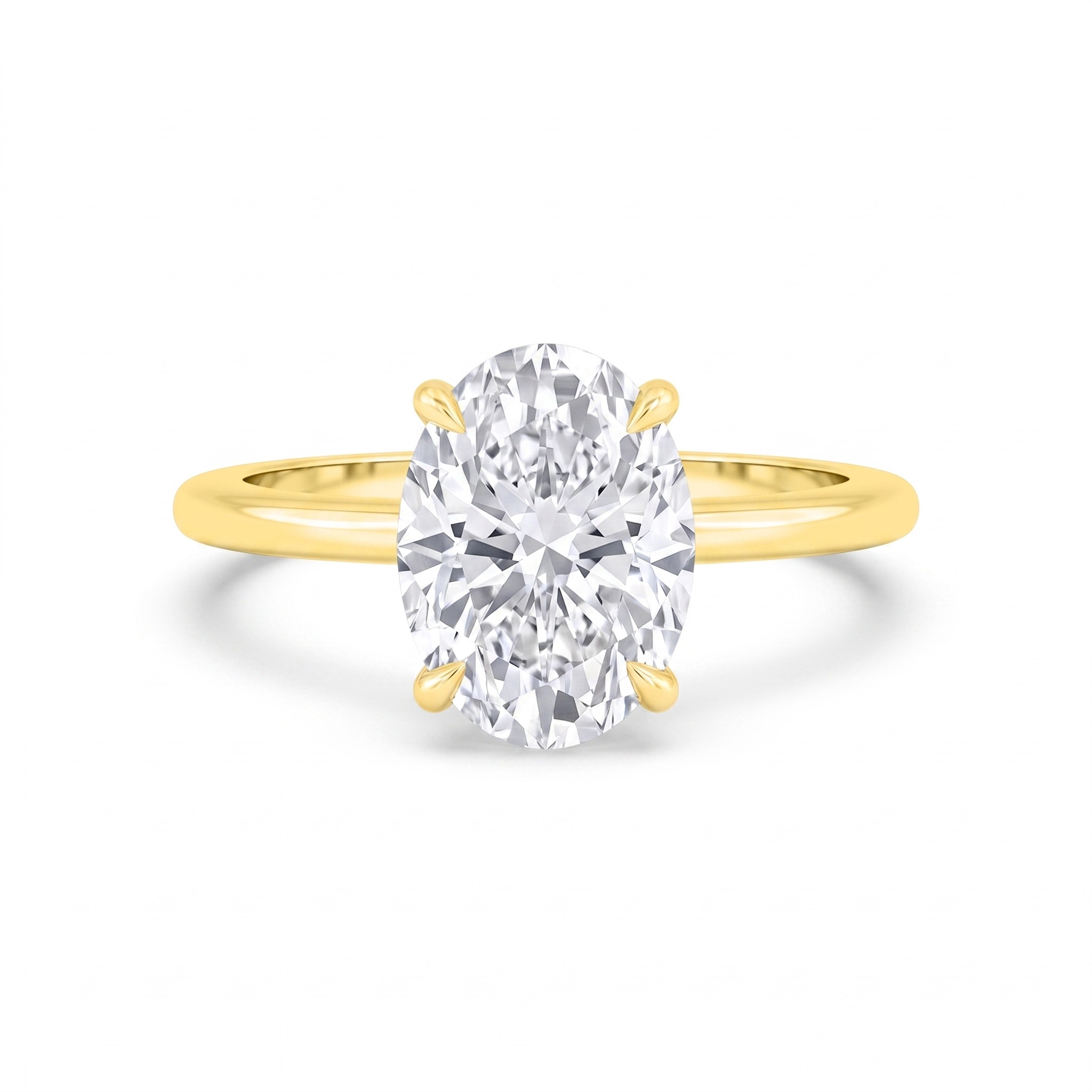 Bracken, Four Prong Oval Solitaire in Yellow Gold, oval
