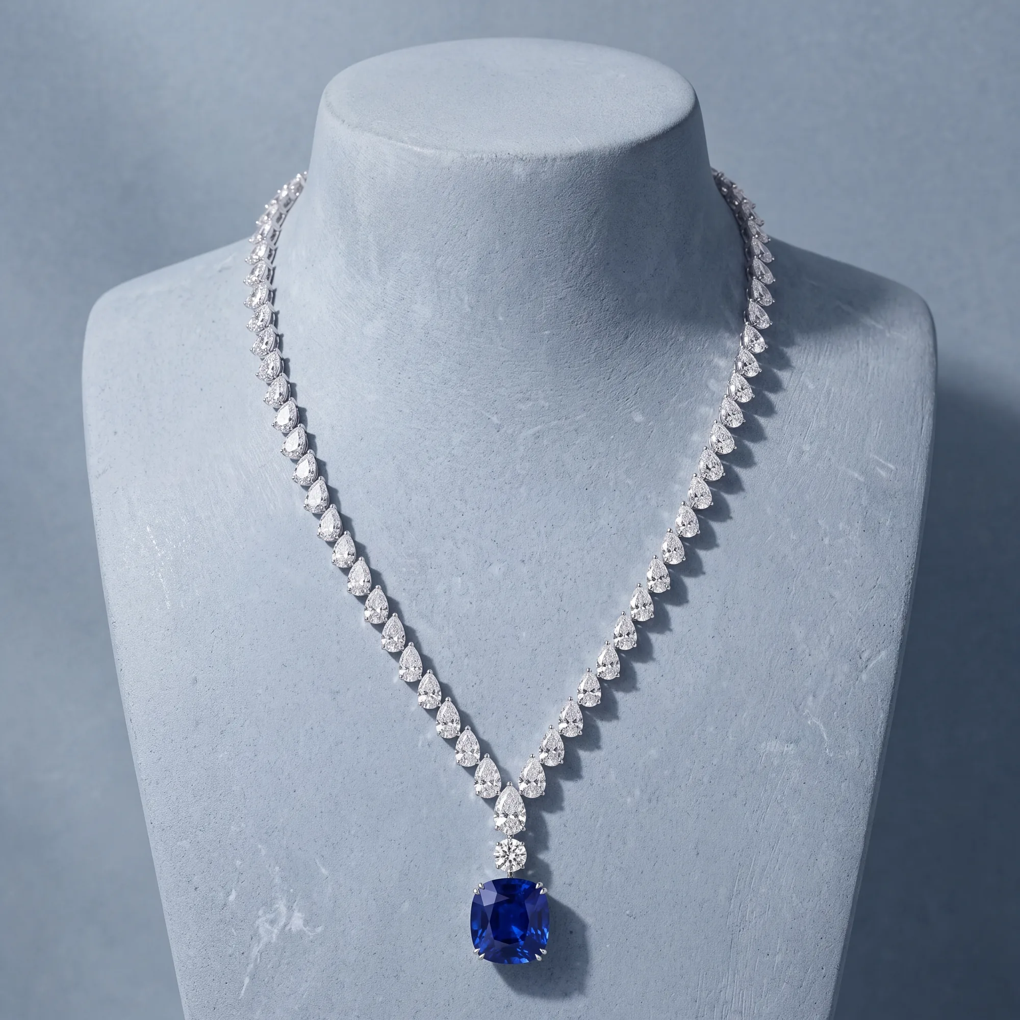 Celeste, Blue Sapphire Cushion Drop