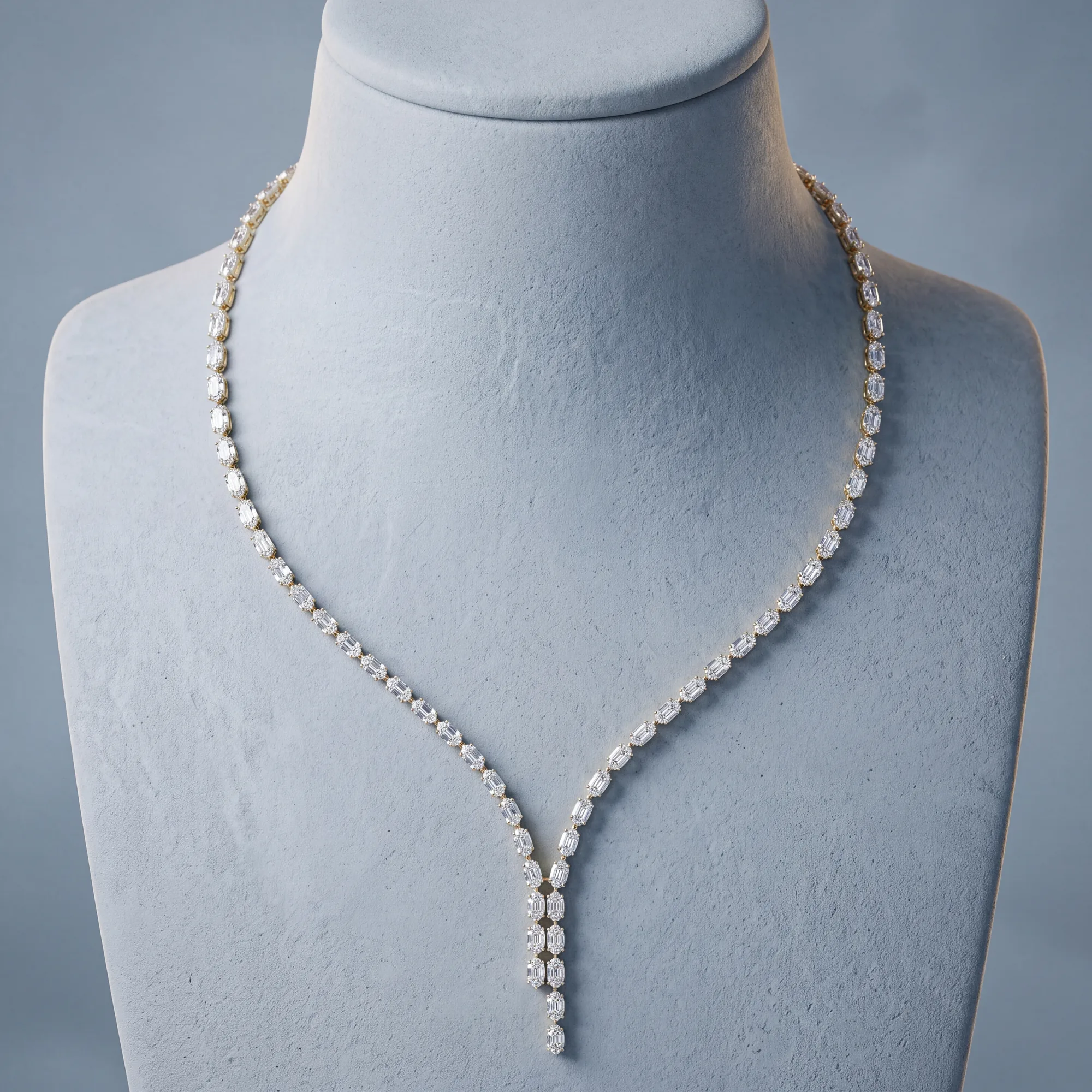 Juliette, Emerald-Cut V-Line Necklace