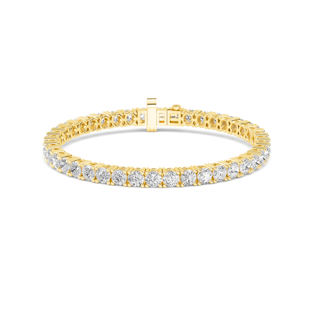 Thread, Tennis Bracelet in Yellow Gold, round, plain background
